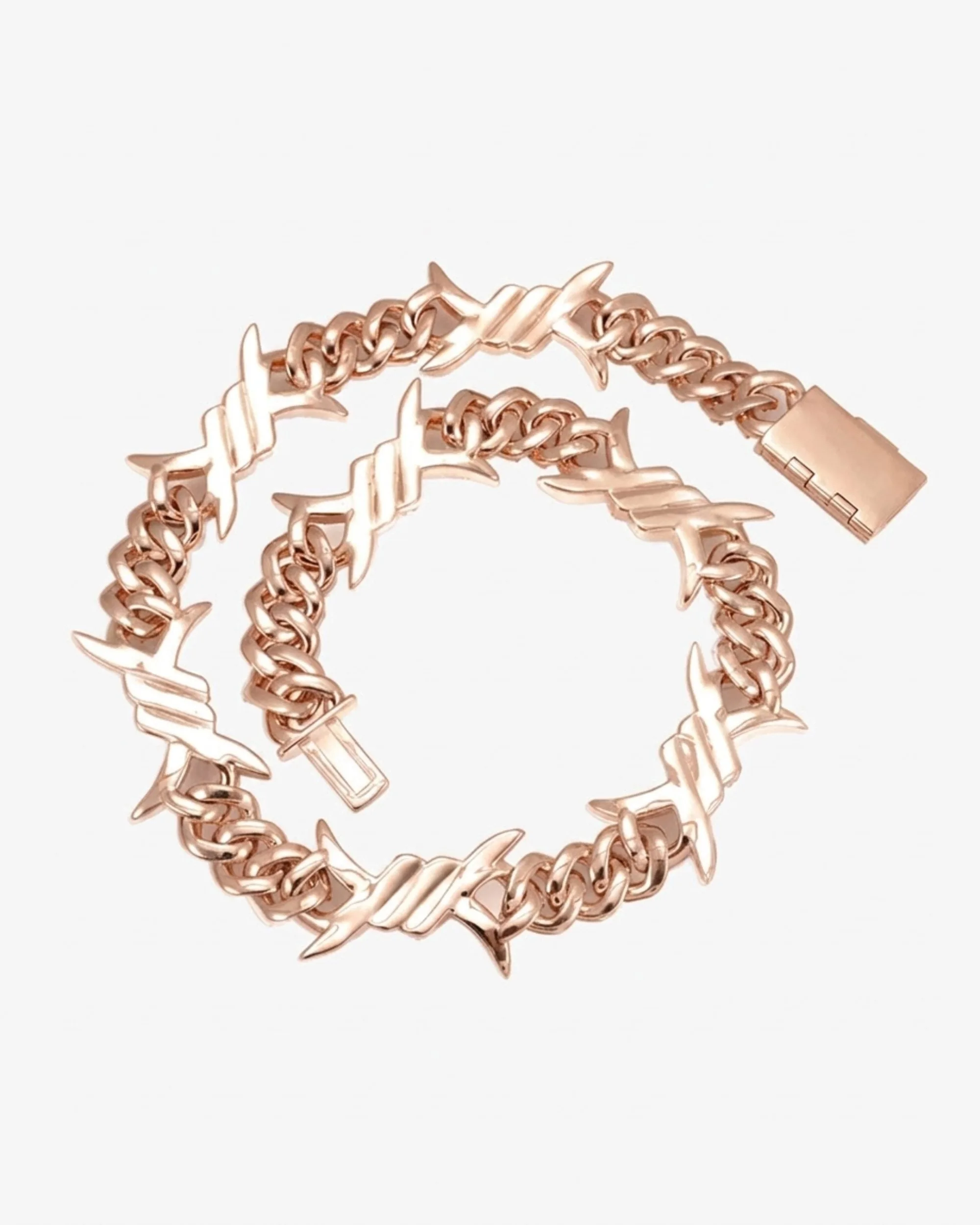 15MM CUSTOM CLASP Moissanite Spiked Link Cuban Chain 14K Gold (view 12 of 18)