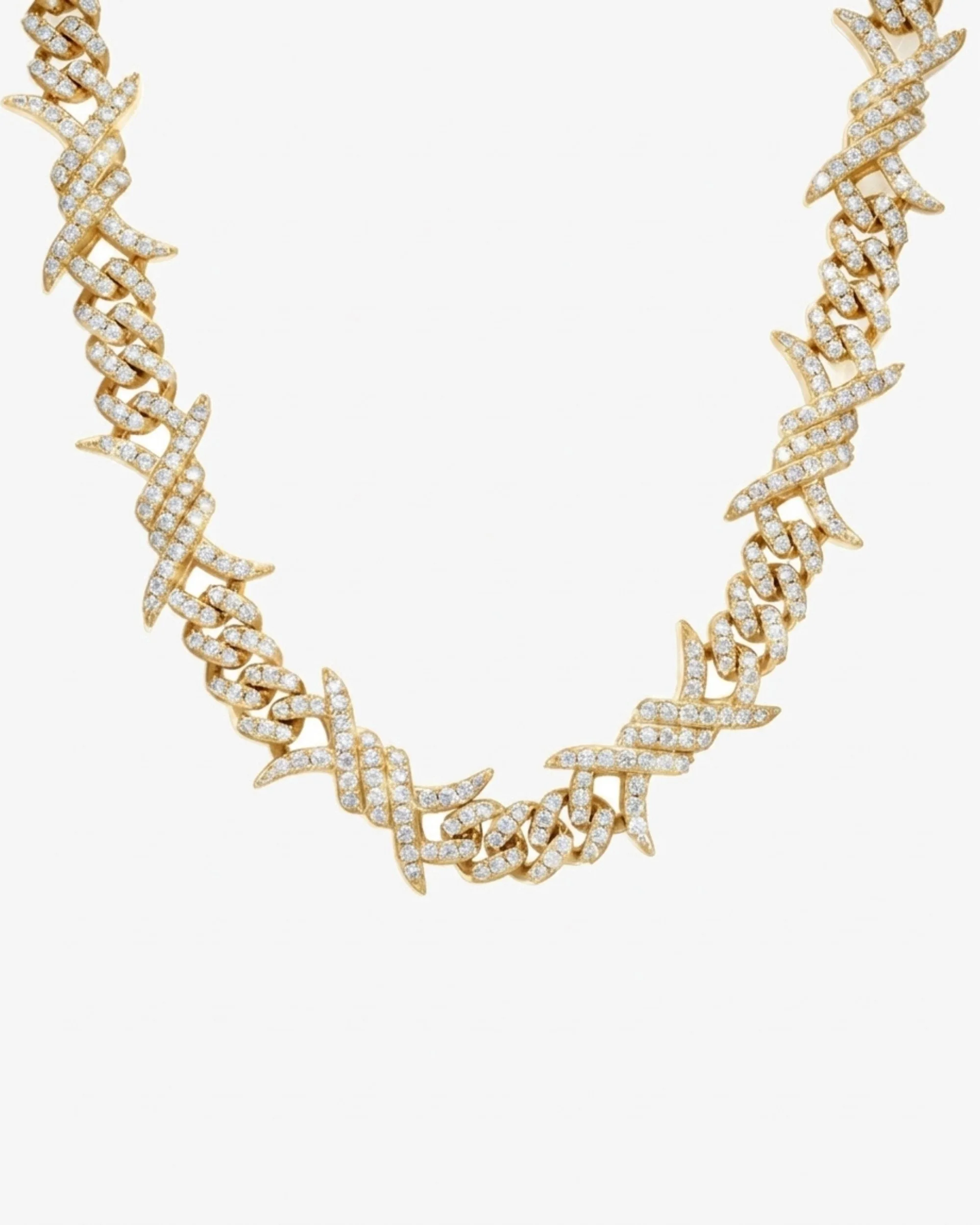 15MM CUSTOM CLASP Moissanite Spiked Link Cuban Chain 14K Gold (view 13 of 18)