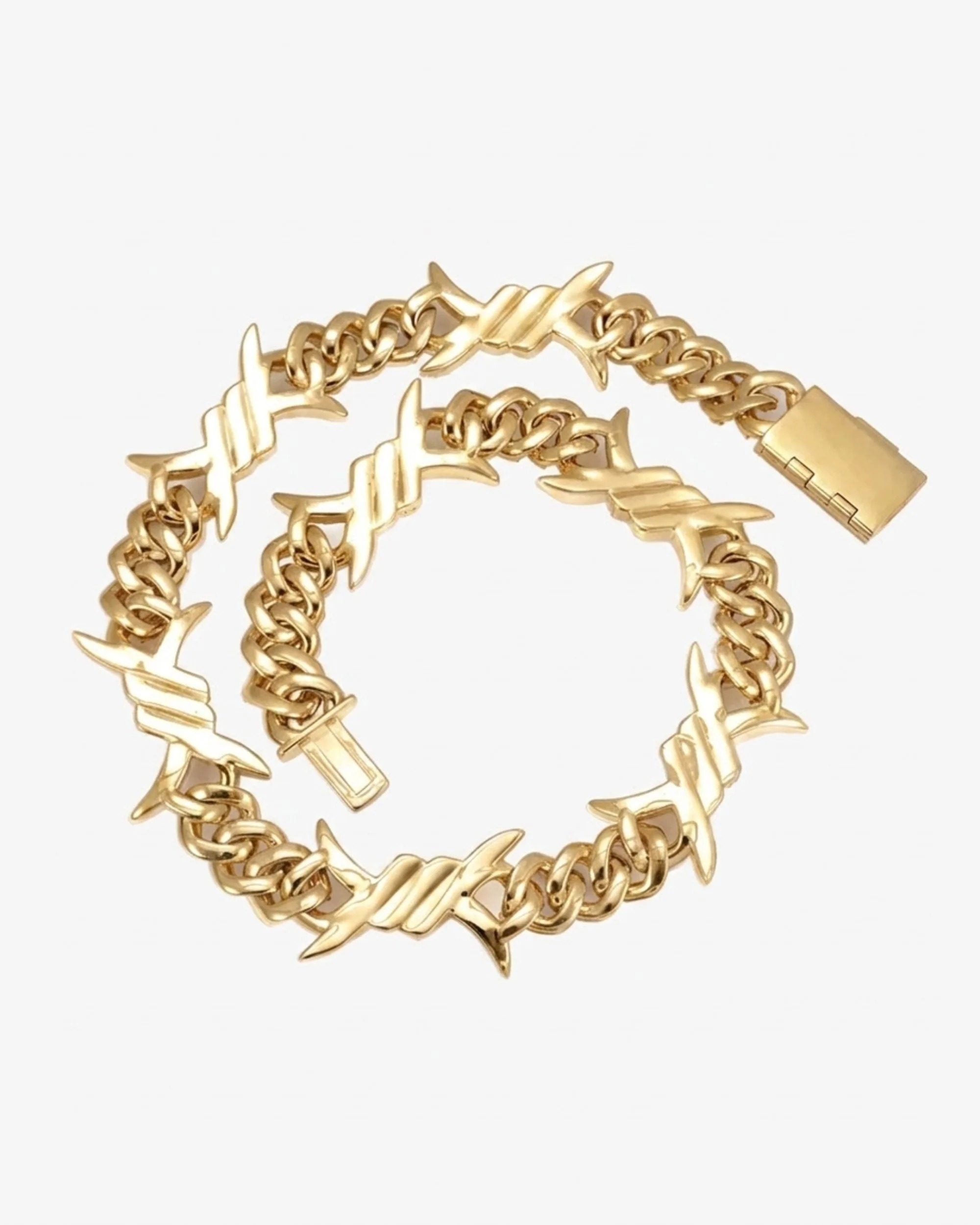 15MM CUSTOM CLASP Moissanite Spiked Link Cuban Chain 14K Gold (view 18 of 18)