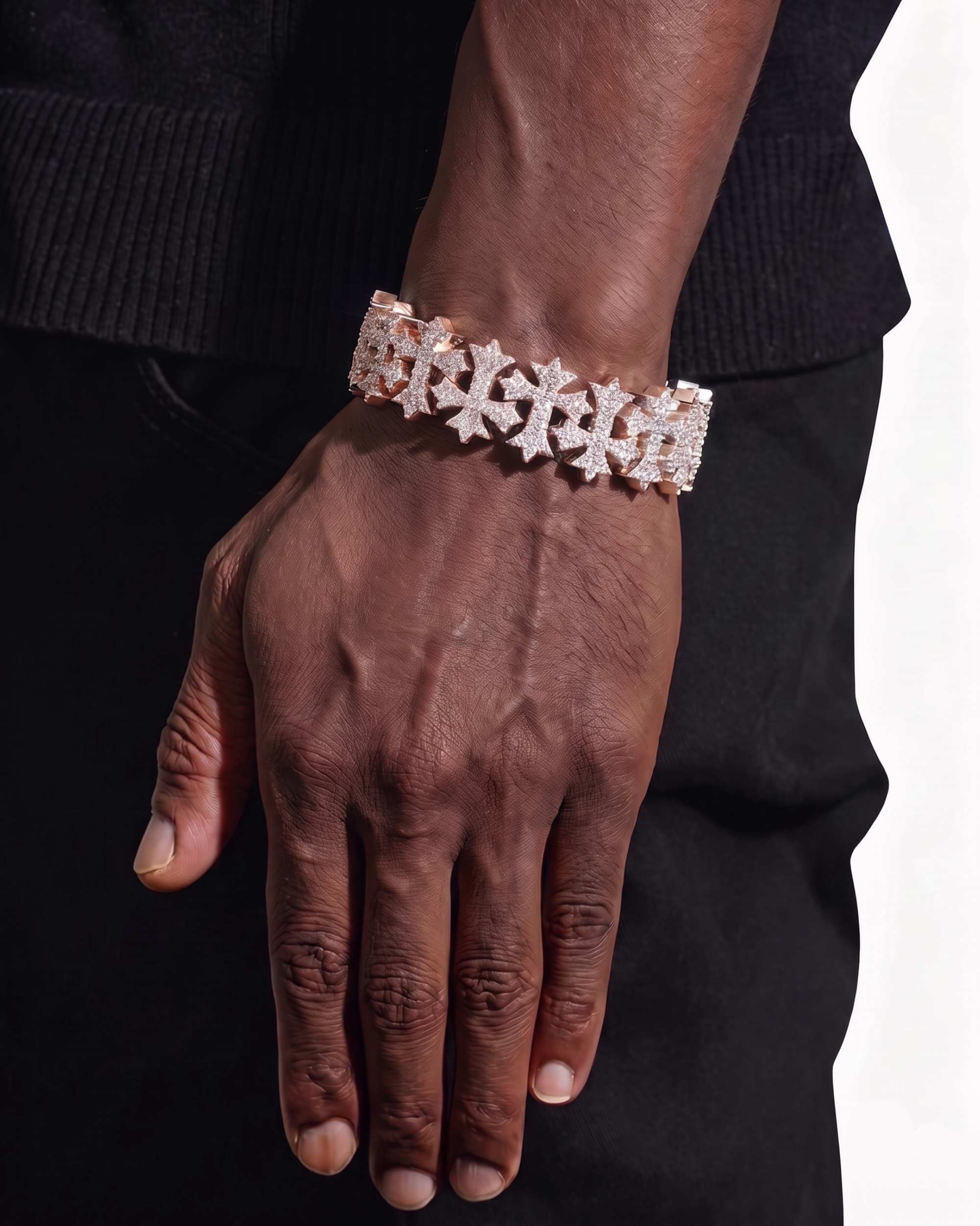 16MM Moissanite Cross Link Bracelet 14K (view 12 of 20)