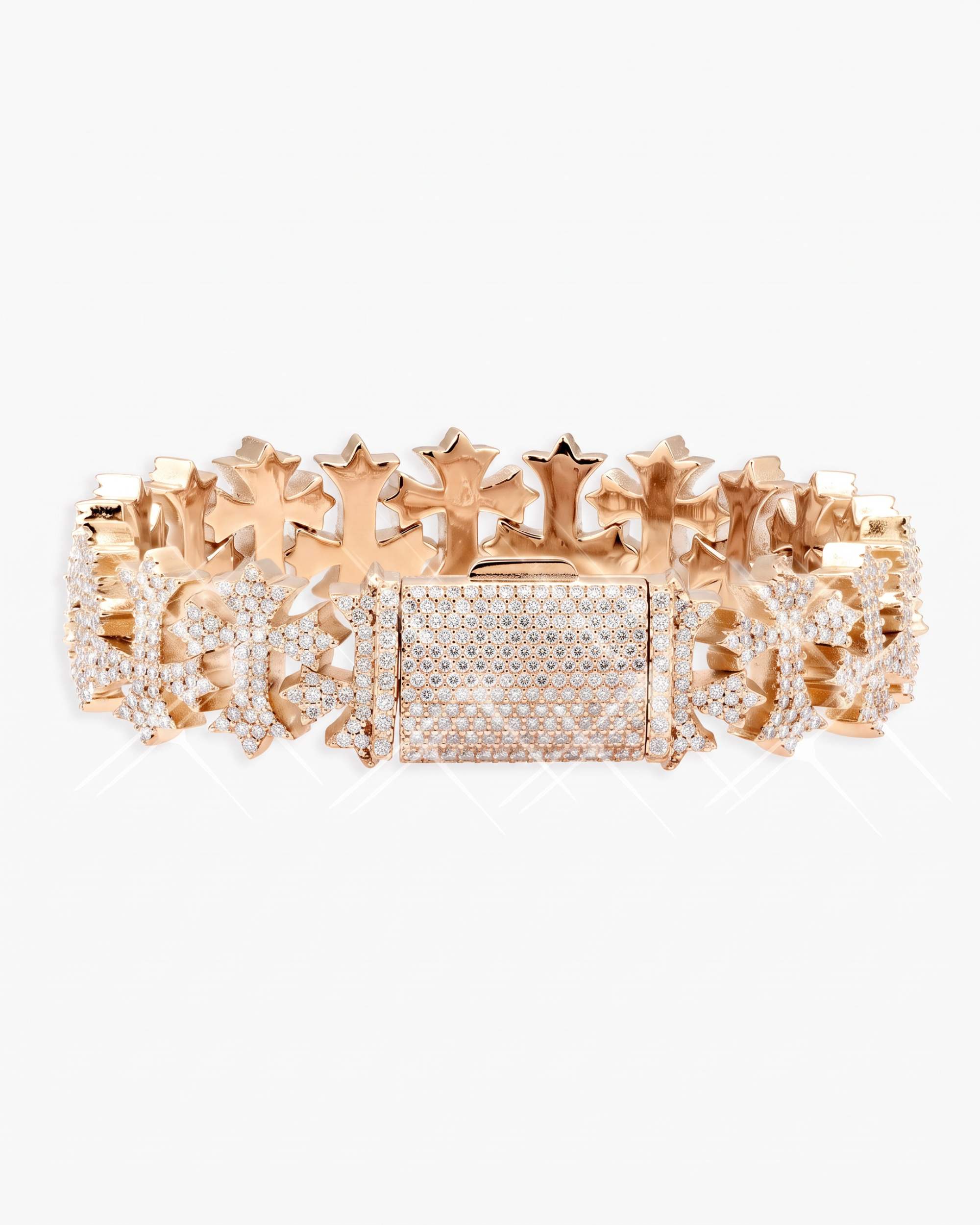 16MM Moissanite Cross Link Bracelet 14K (view 13 of 20)