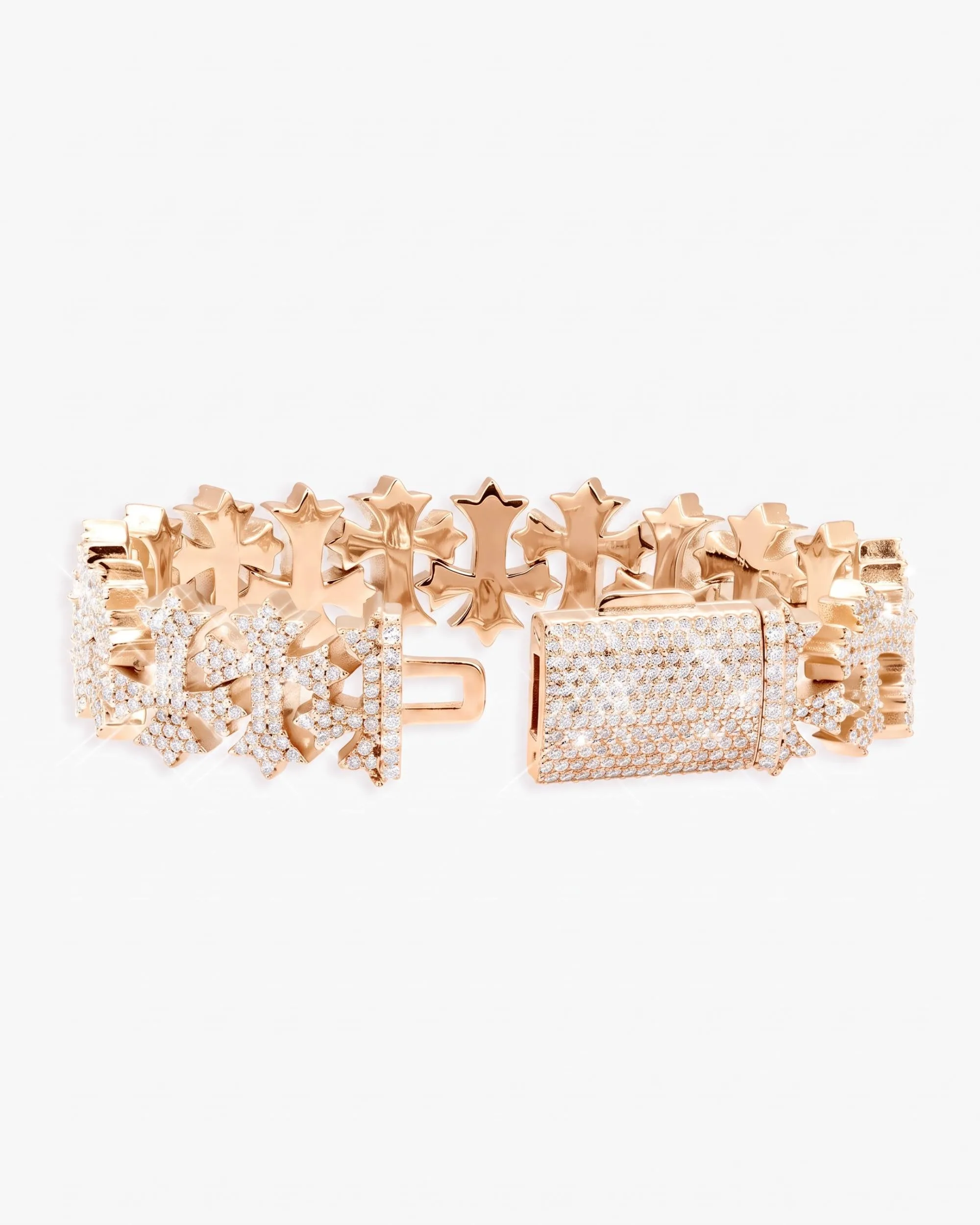 16MM Moissanite Cross Link Bracelet 14K (view 14 of 20)