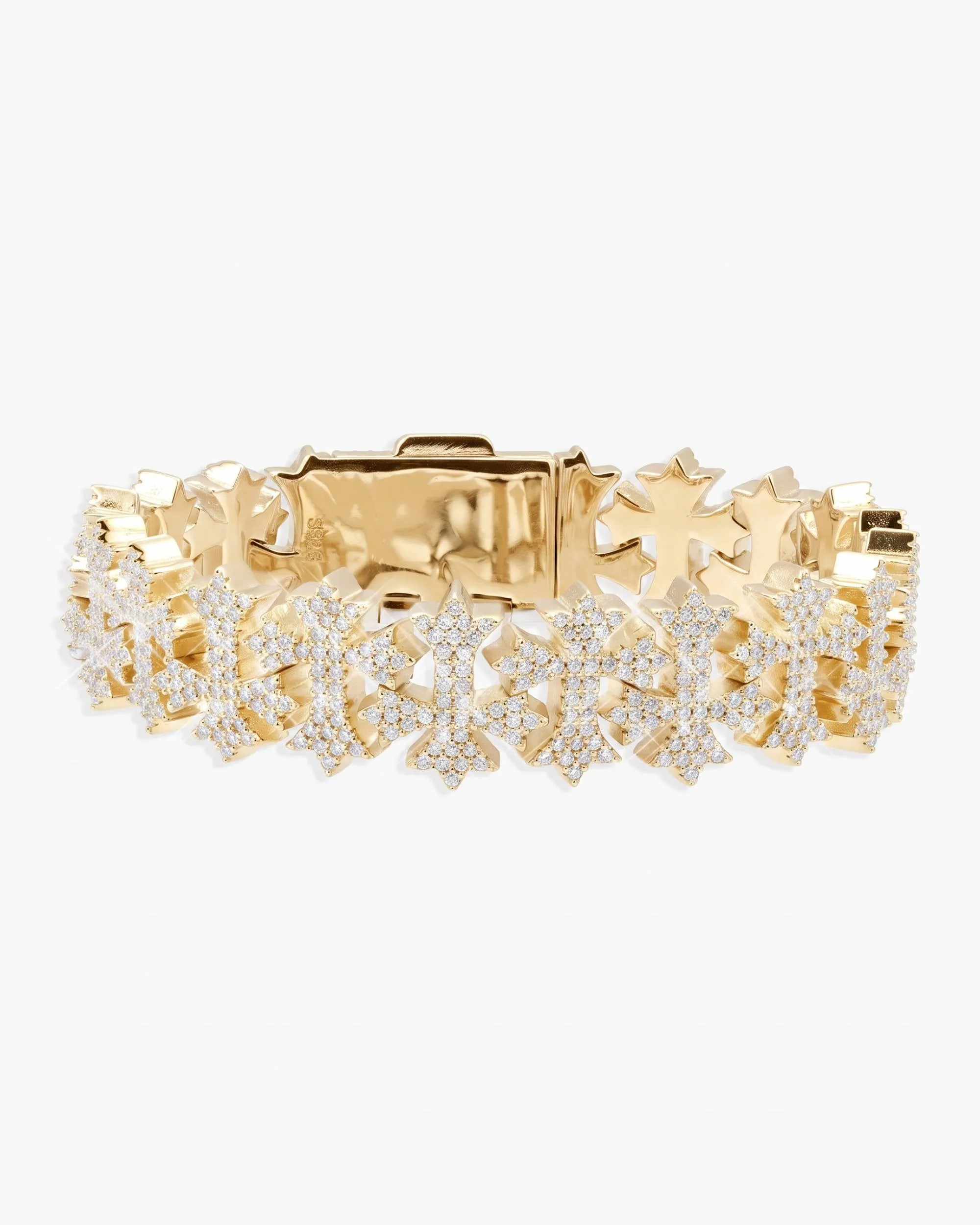 16MM Moissanite Cross Link Bracelet 14K (view 16 of 20)