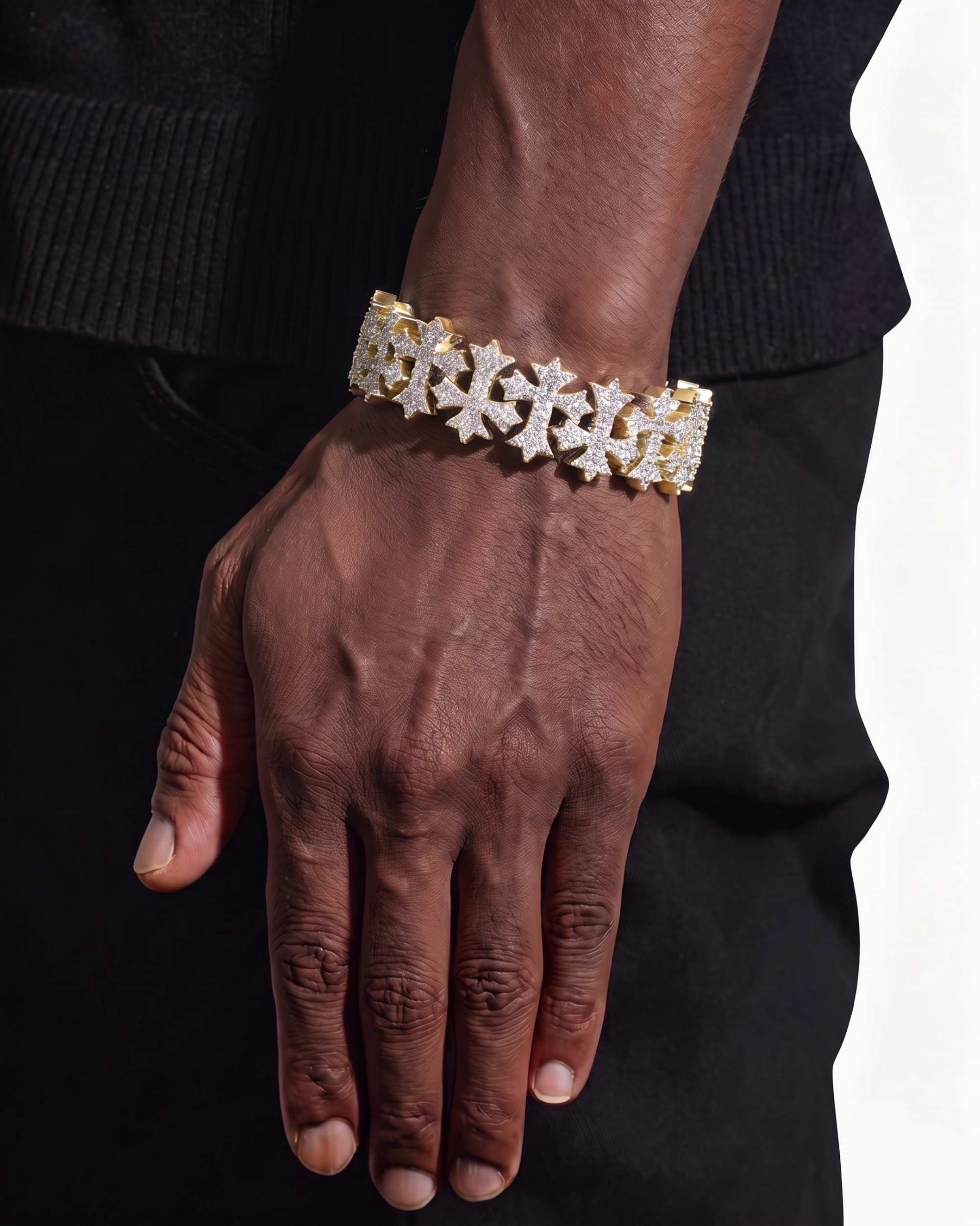 16MM Moissanite Cross Link Bracelet 14K (view 17 of 20)