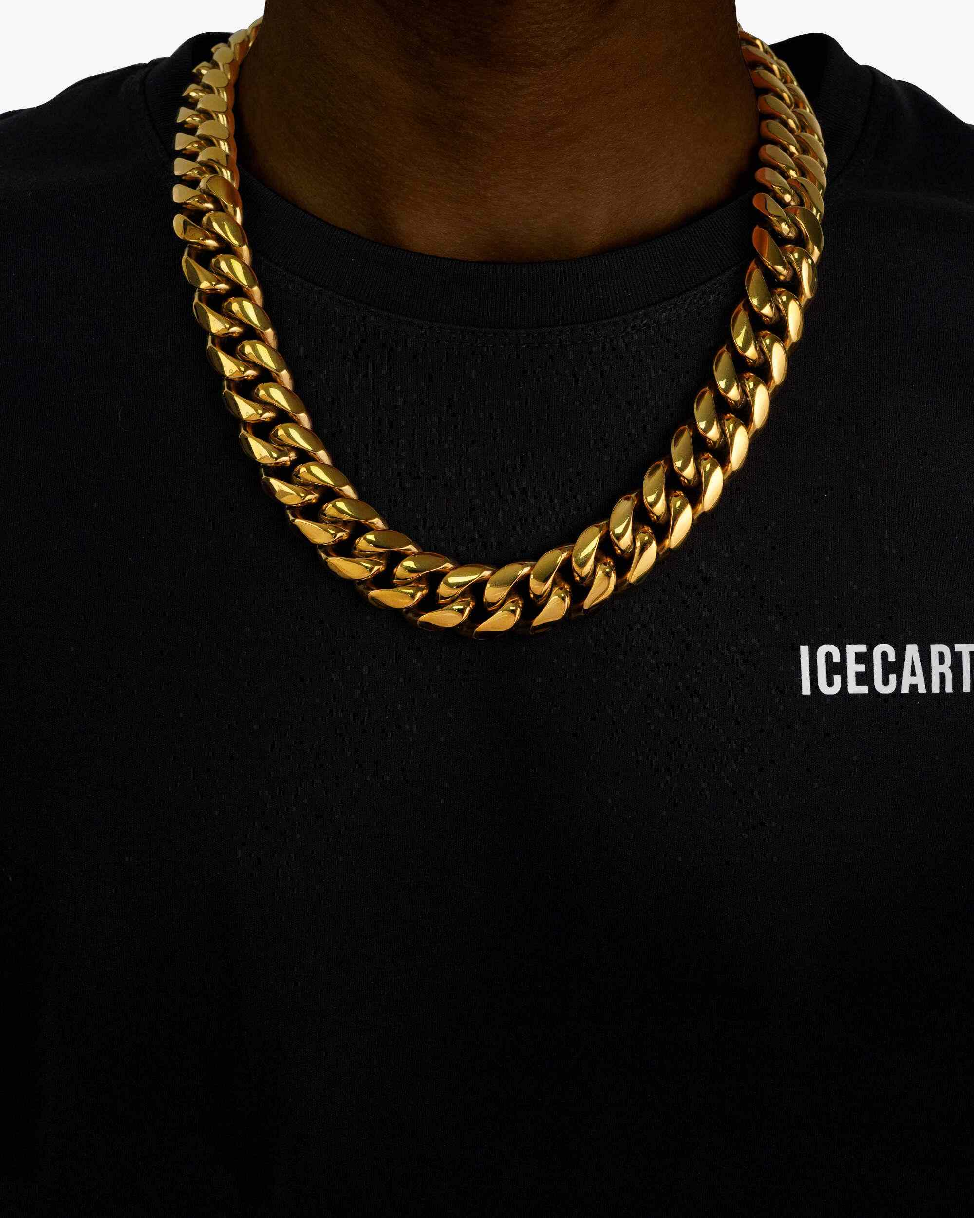 18MM Cuban Link Chain 14K Gold (view 2 of 6)