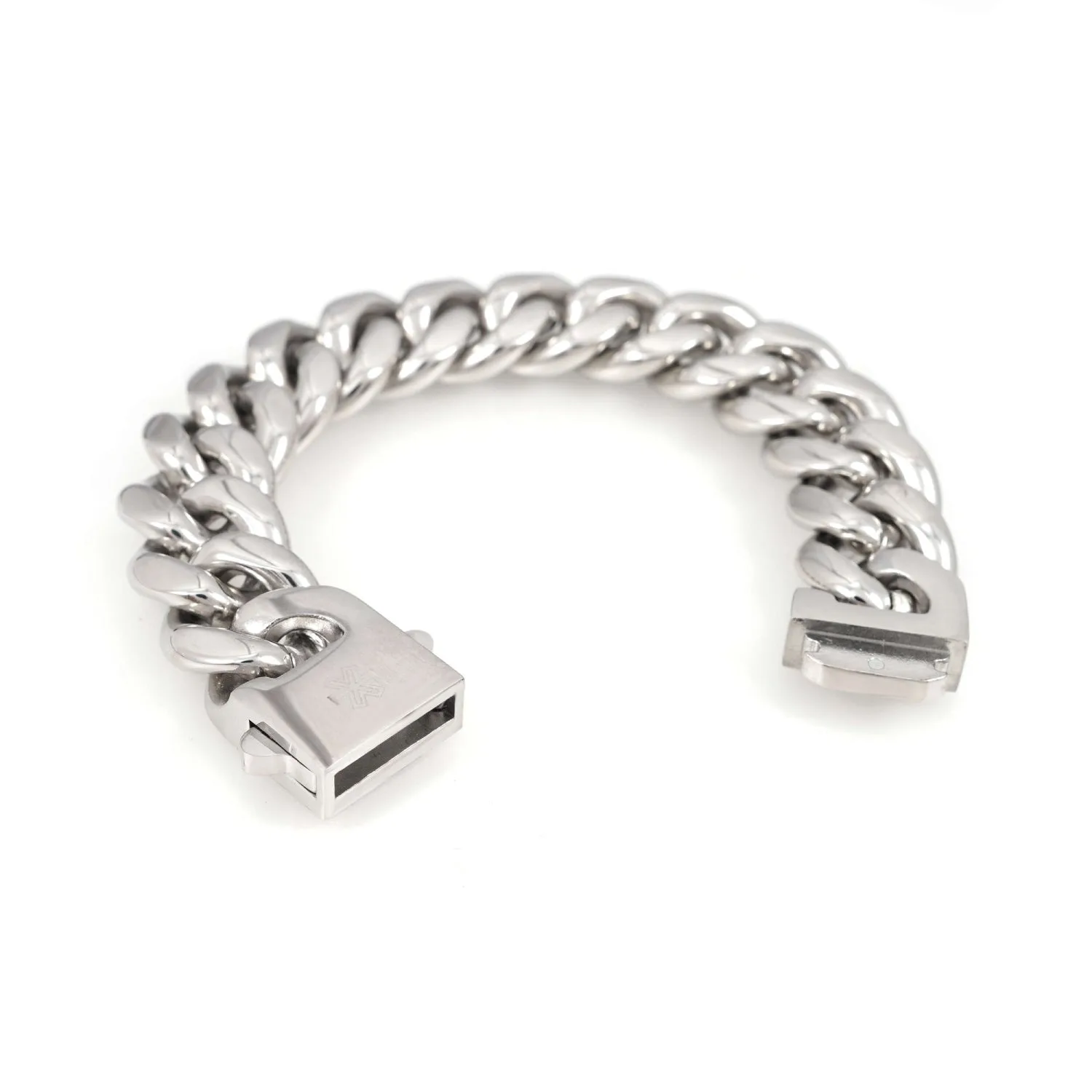 18MM Cuban Link Chain and Bracelet Bundle Silver (view 5 of 5)