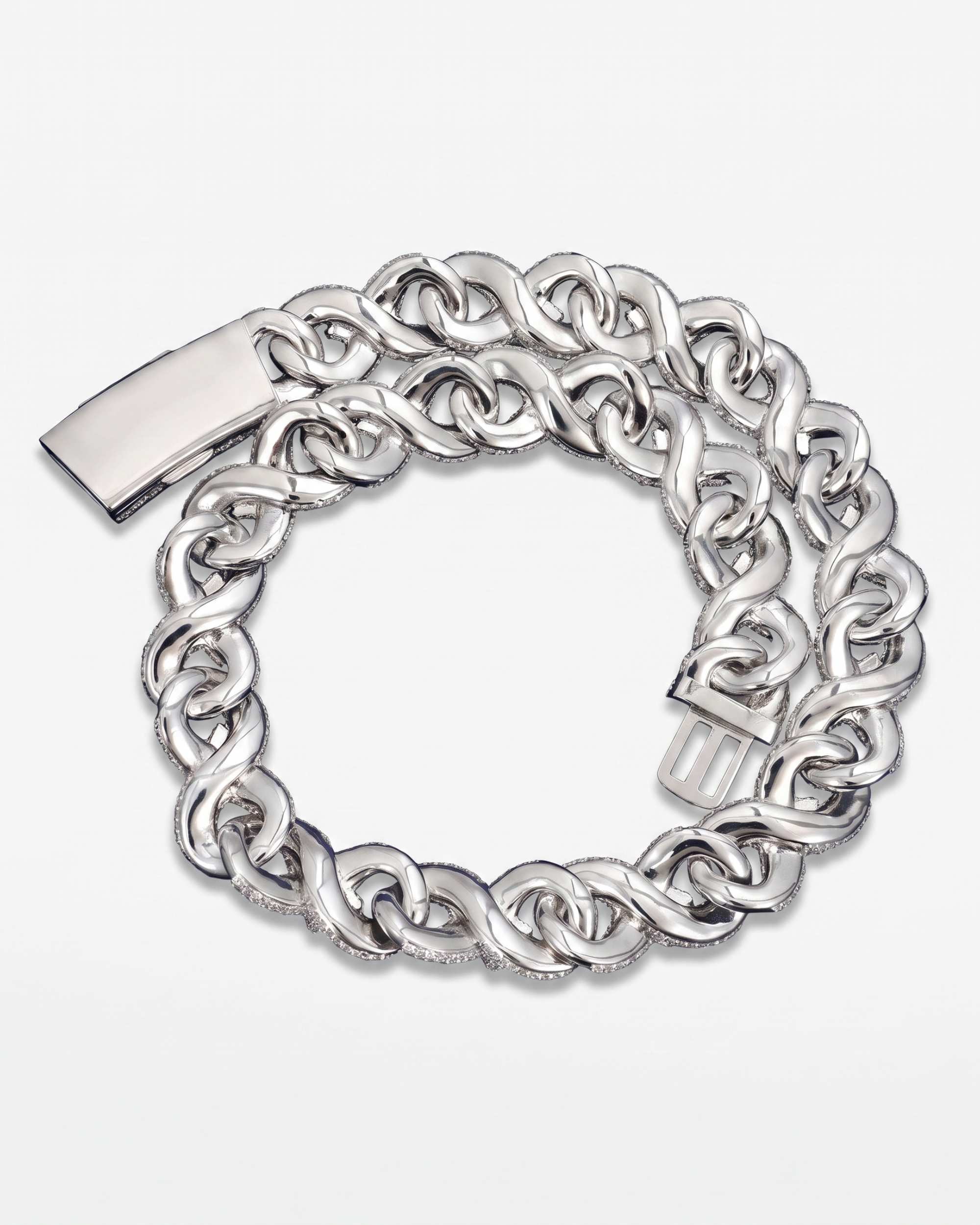 CUSTOM CLASP 18MM Moissanite Infinity Link Chain 14K Gold (view 4 of 5)