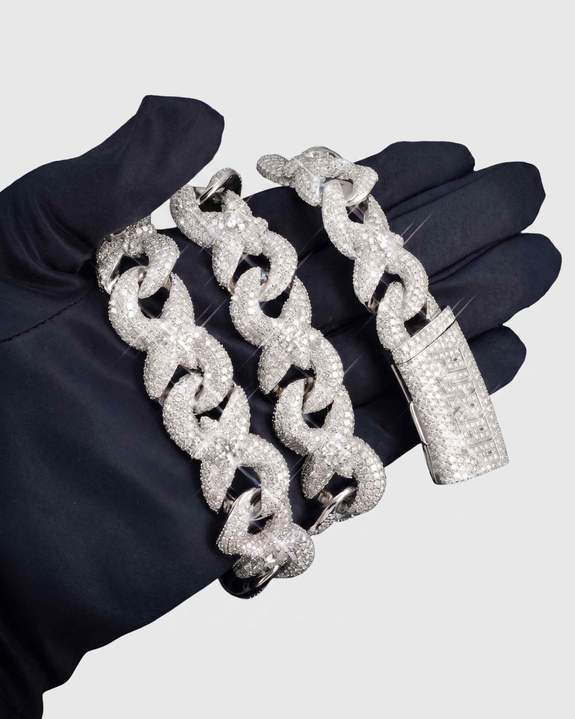 CUSTOM CLASP 18MM Moissanite Infinity Link Chain 14K Gold (view 5 of 5)