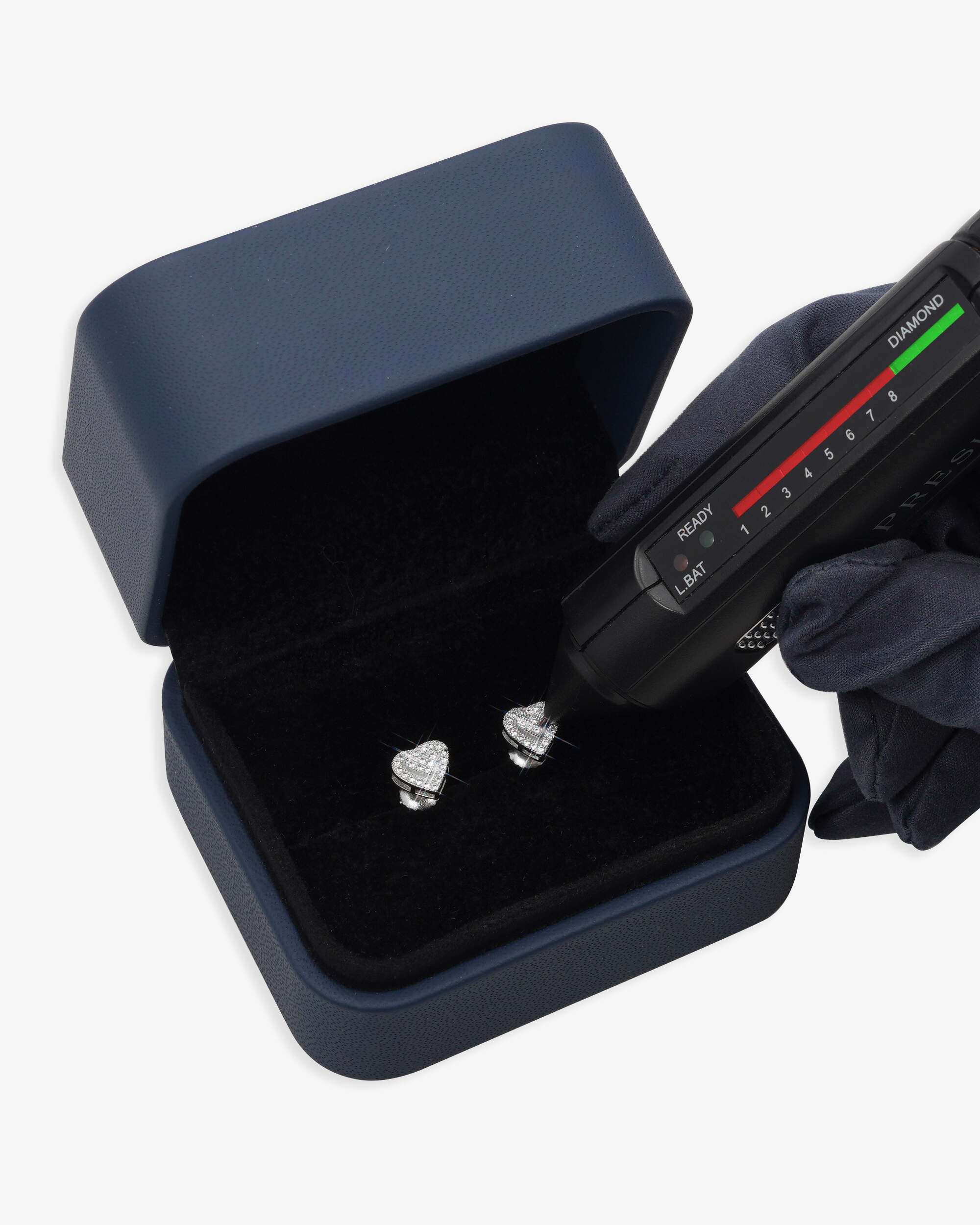 2 Layer Moissanite Heart Earrings 14K Gold (view 3 of 4)