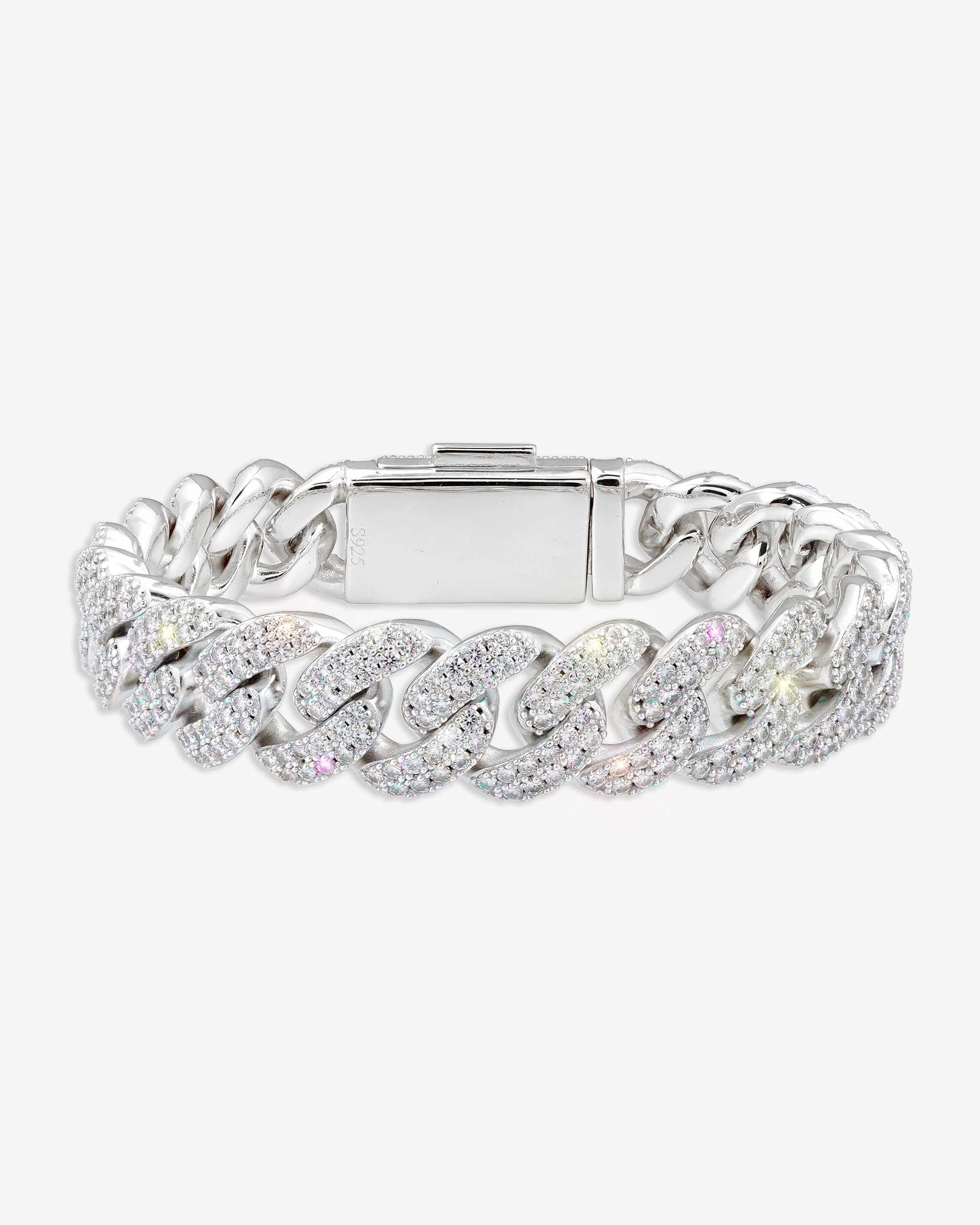 15MM Moissanite Miami Cuban Link Bracelet 14K Gold
