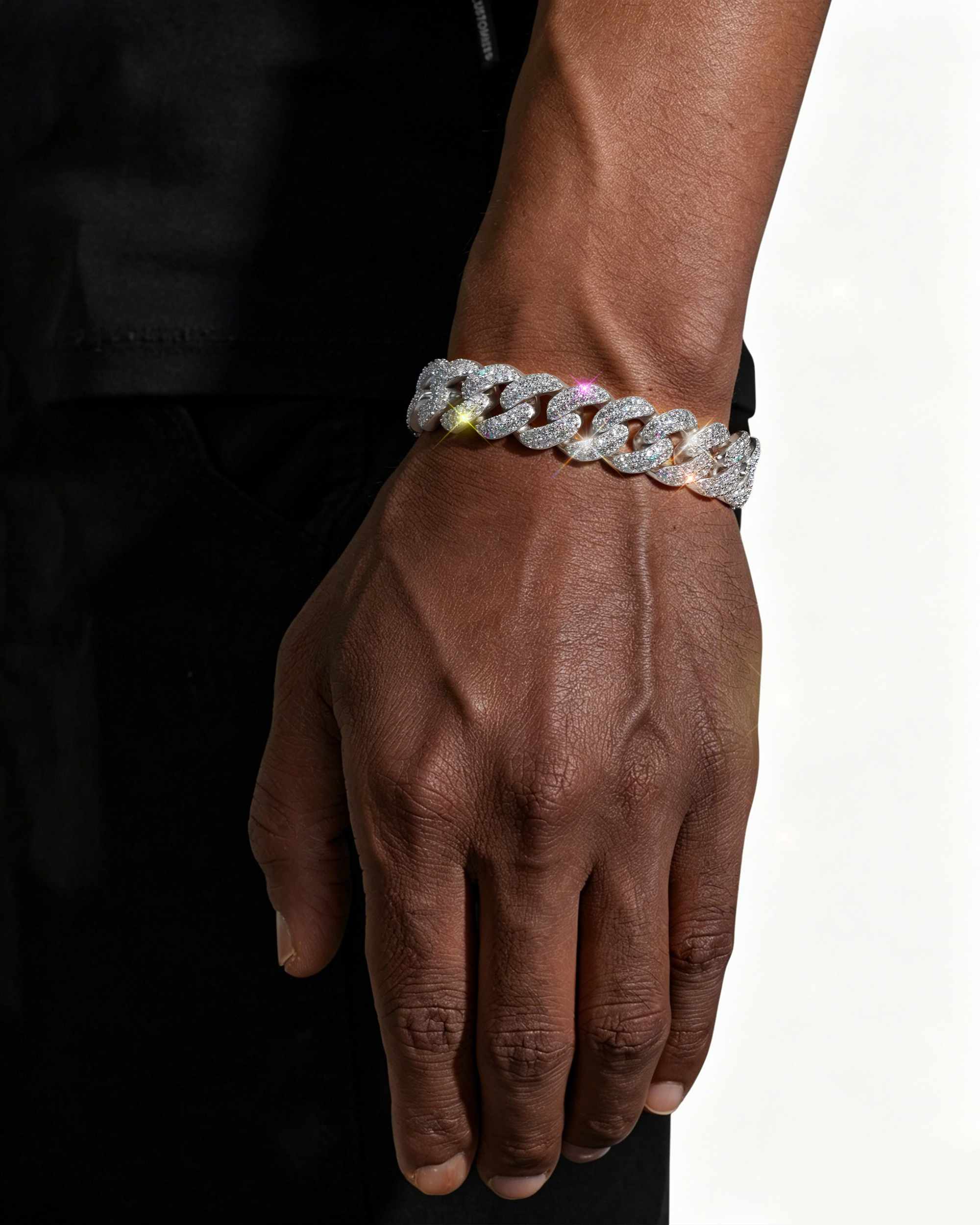 15MM Moissanite Miami Cuban Link Bracelet 14K Gold (view 2 of 15)