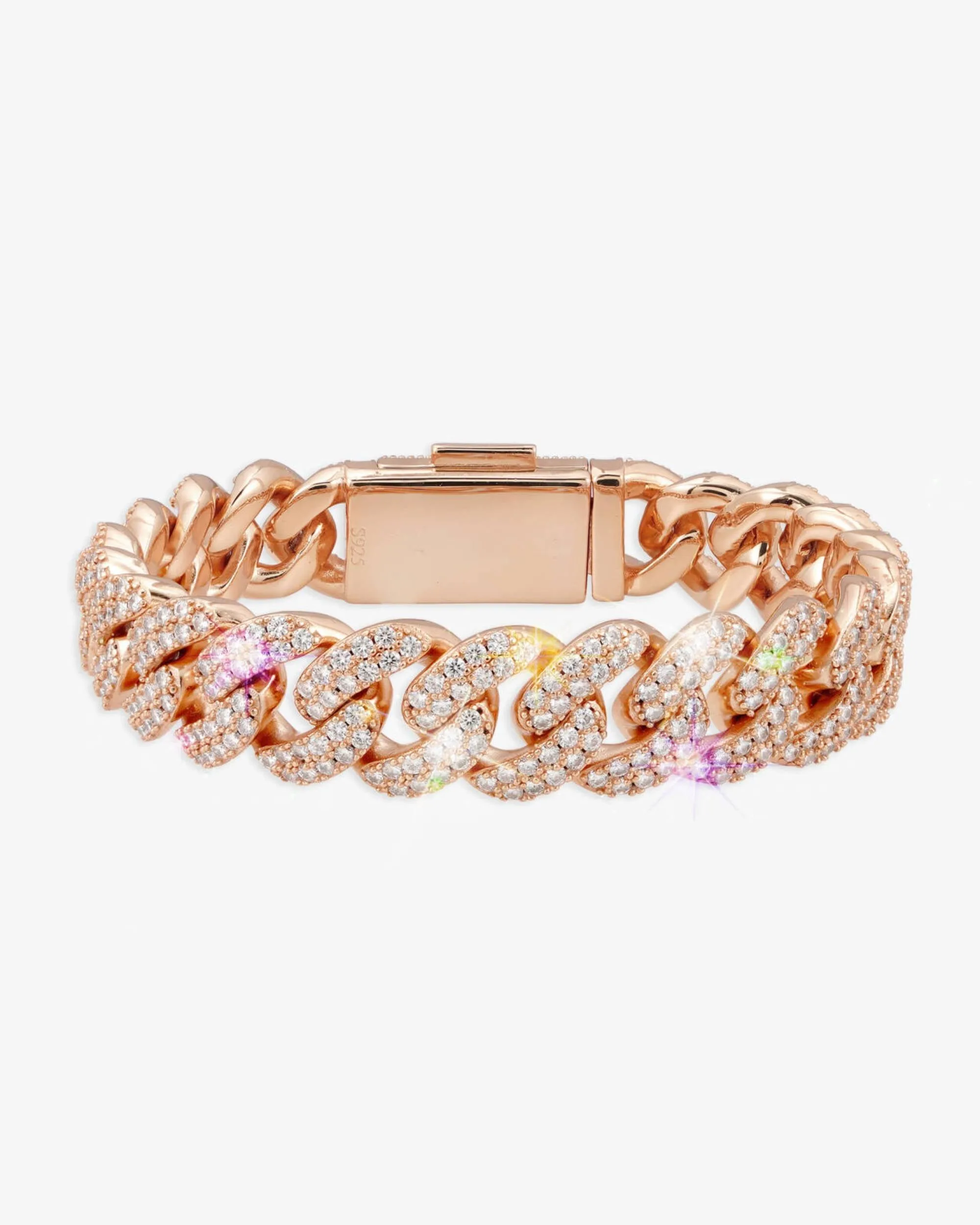 15MM Moissanite Miami Cuban Link Bracelet 14K Gold (view 11 of 15)