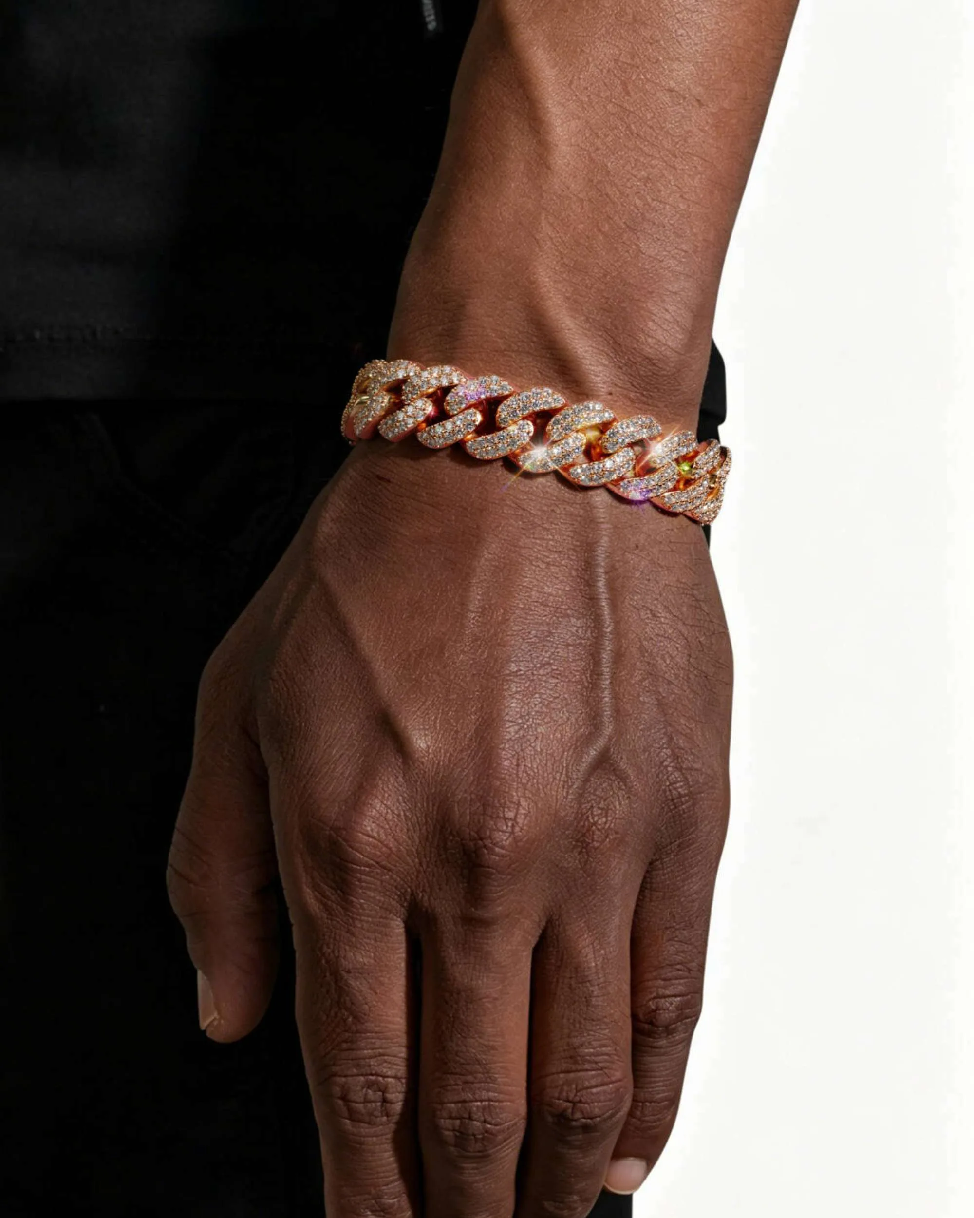 15MM Moissanite Miami Cuban Link Bracelet 14K Gold (view 12 of 15)