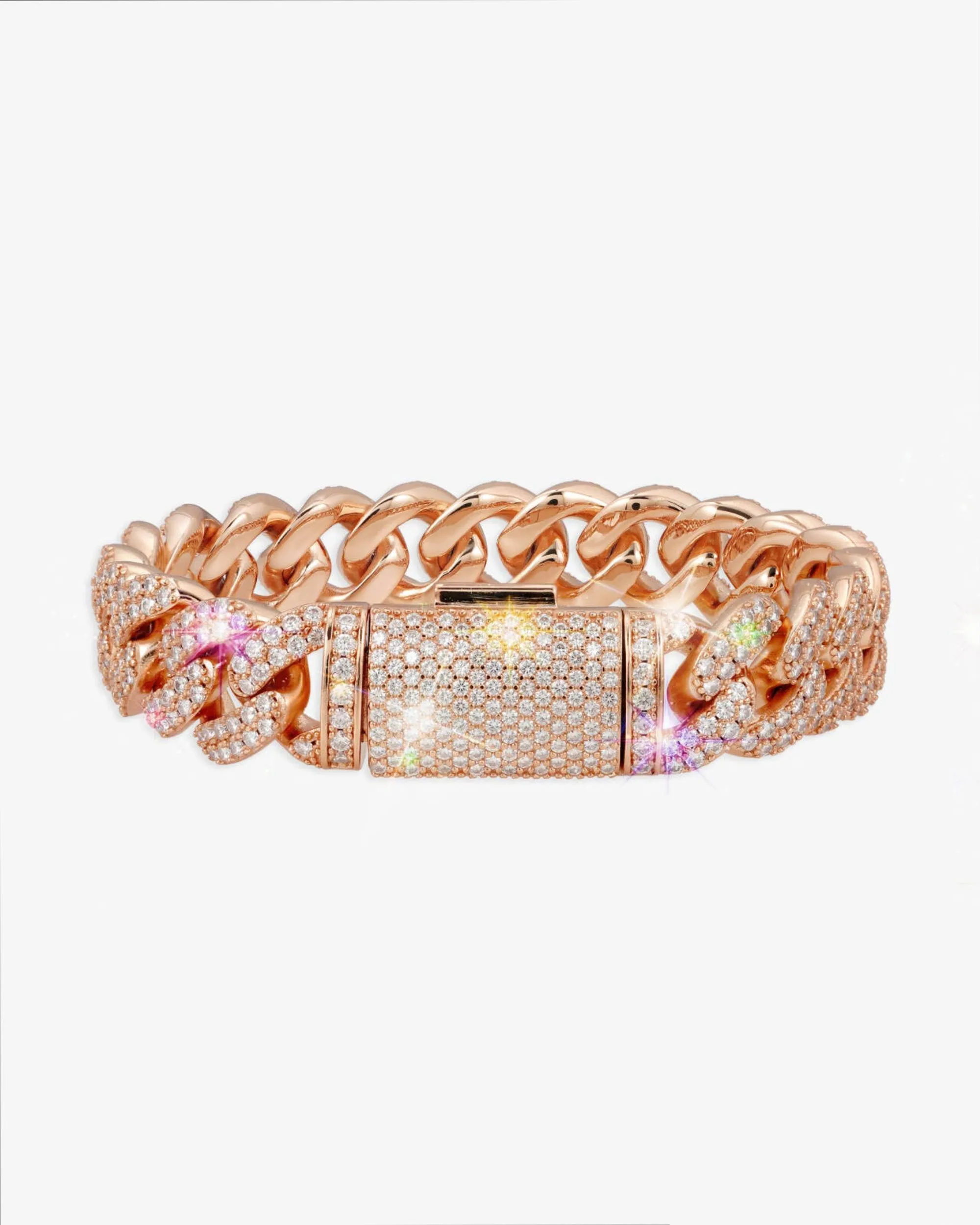 15MM Moissanite Miami Cuban Link Bracelet 14K Gold (view 13 of 15)