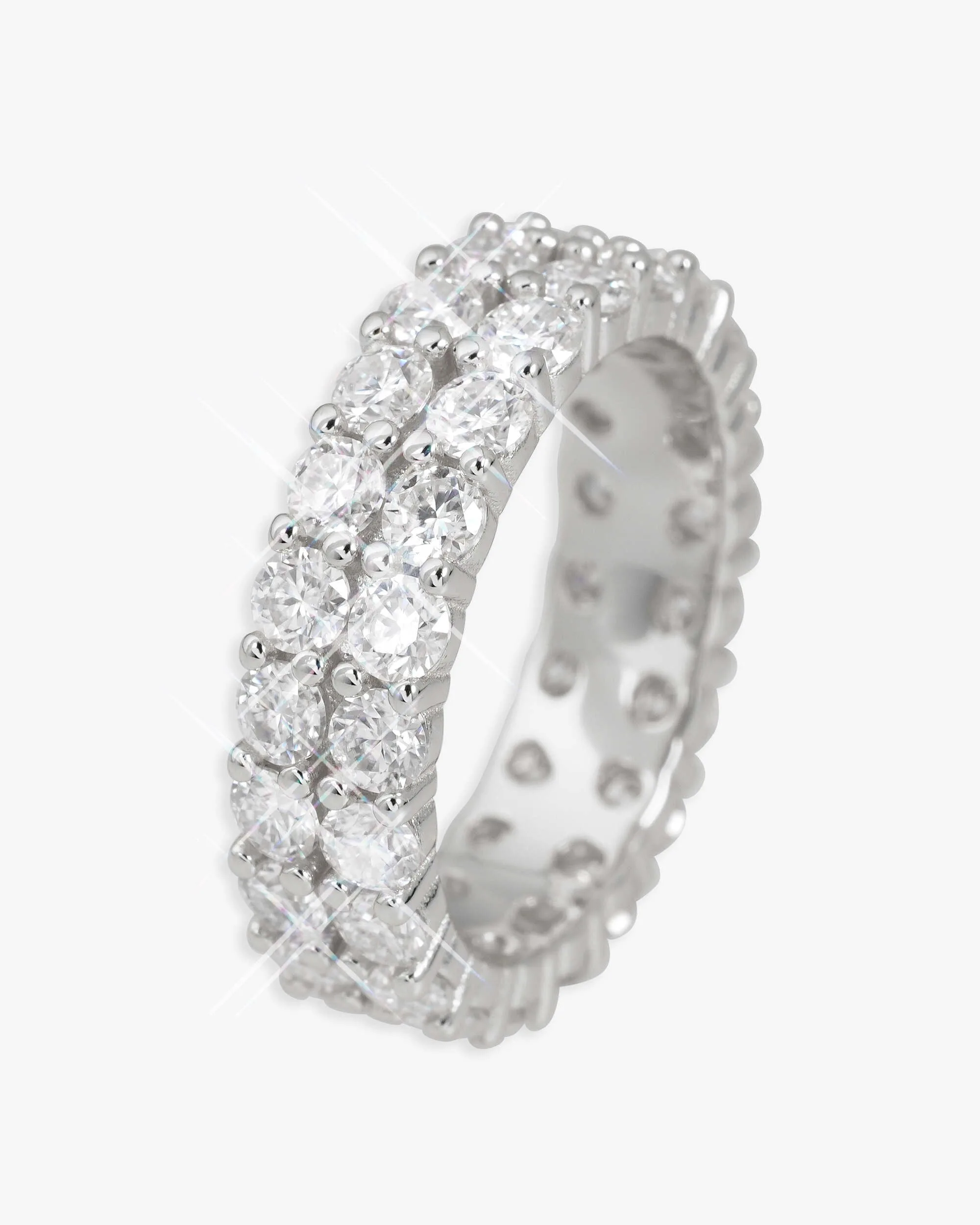 2-Row Moissanite Band Ring 14K Gold (view 5 of 7)