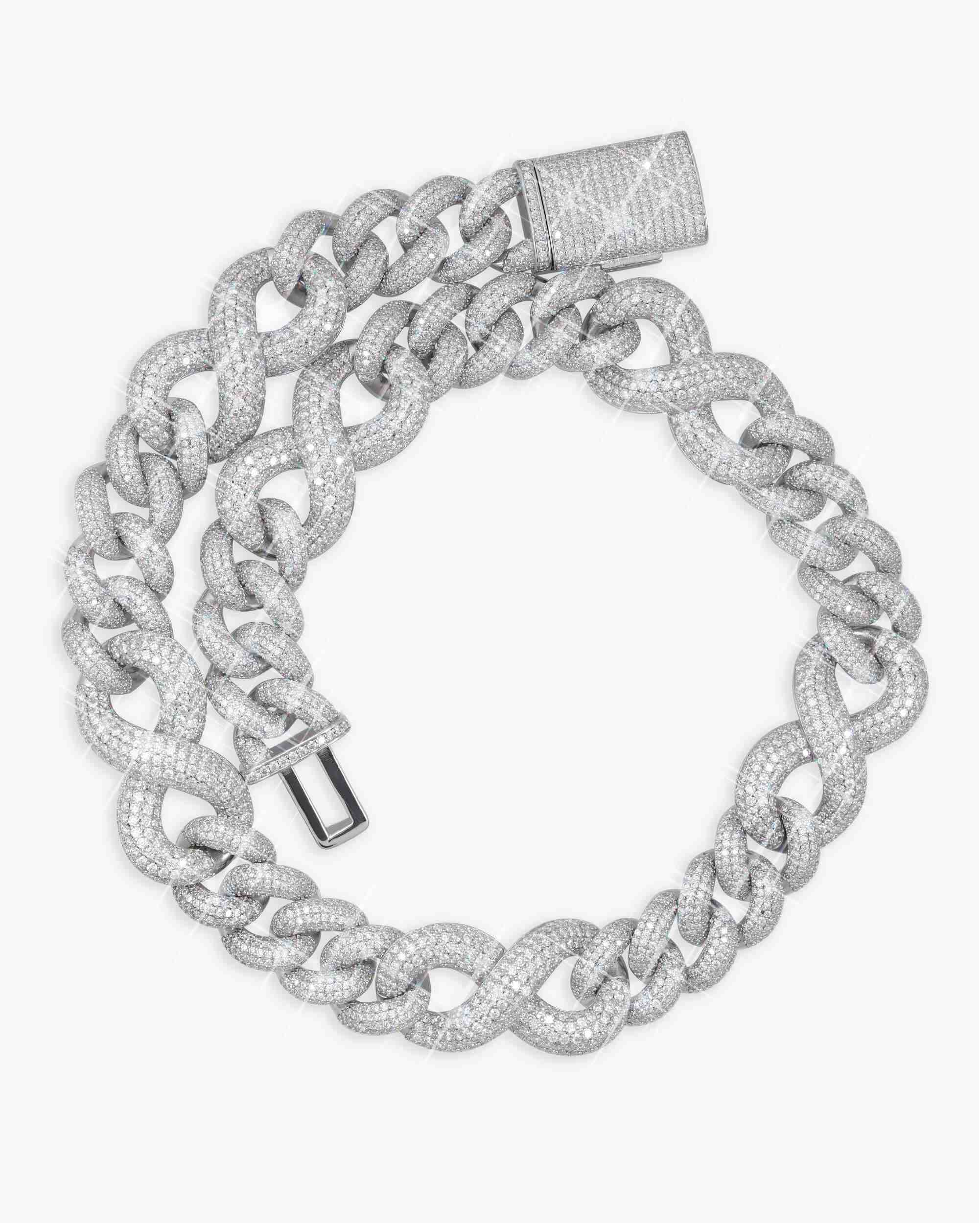 20MM Moissanite Infinity Link Chain 14K Gold (view 5 of 26)