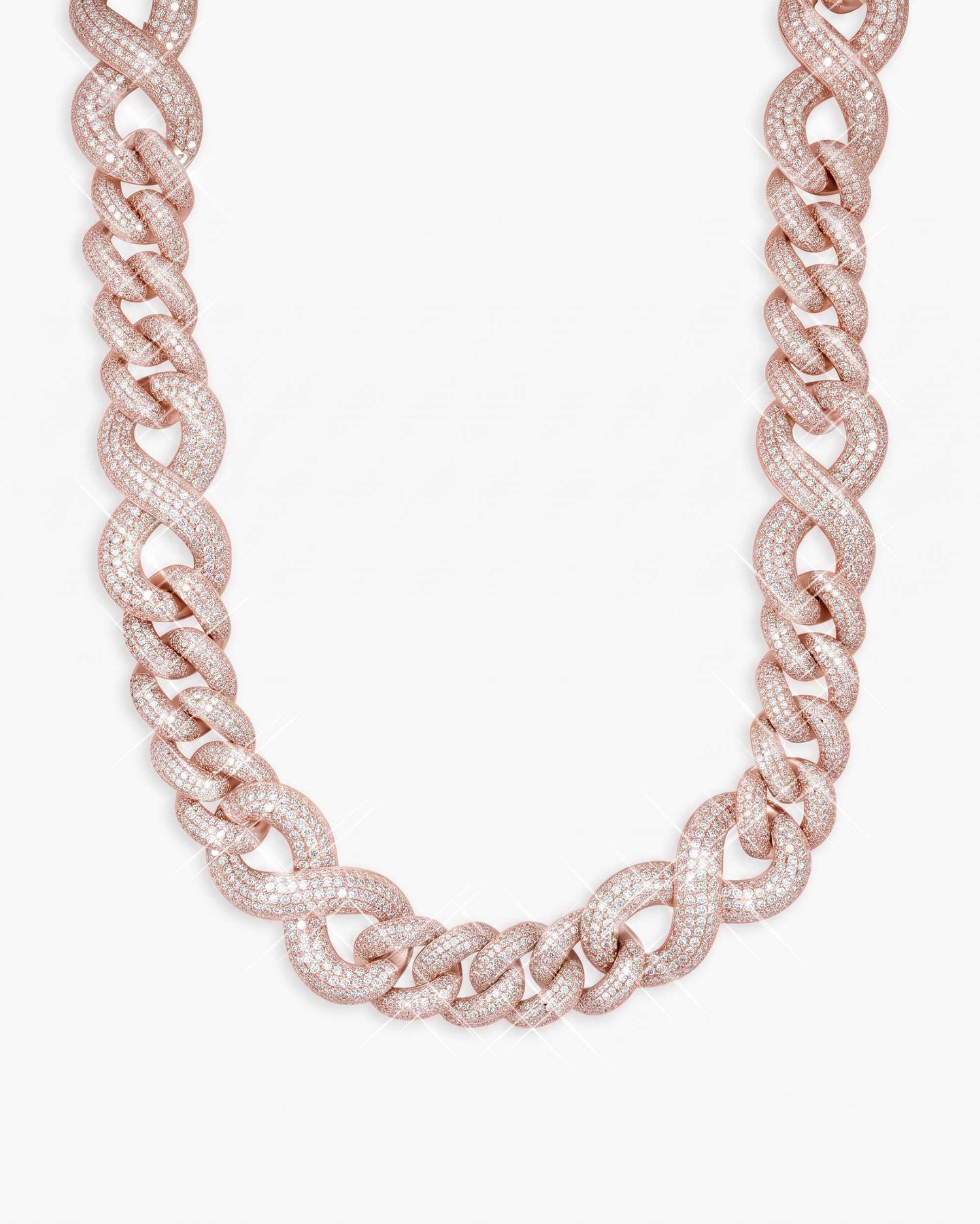 20MM Moissanite Infinity Link Chain 14K Gold (view 7 of 26)