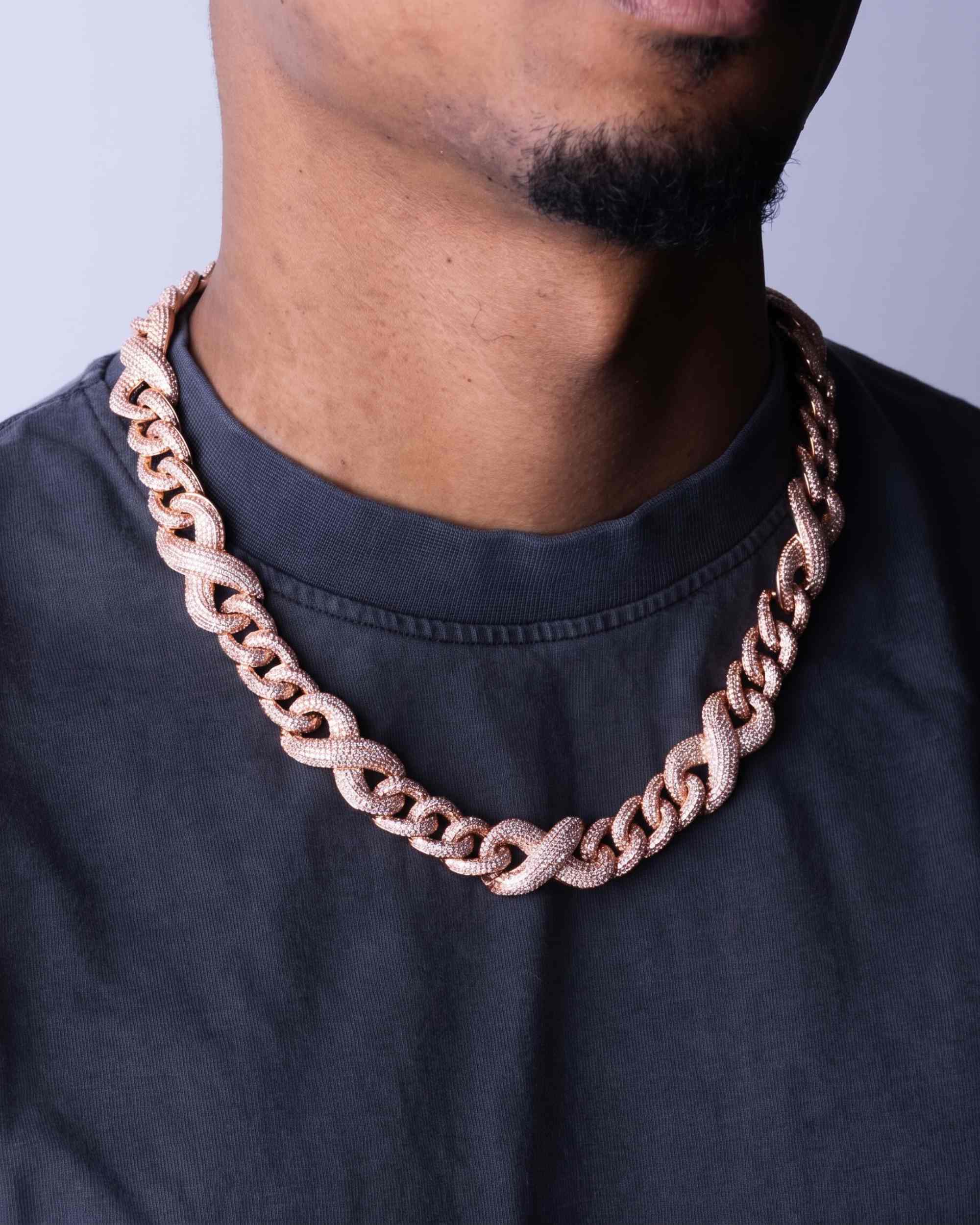 20MM Moissanite Infinity Link Chain 14K Gold (view 8 of 26)