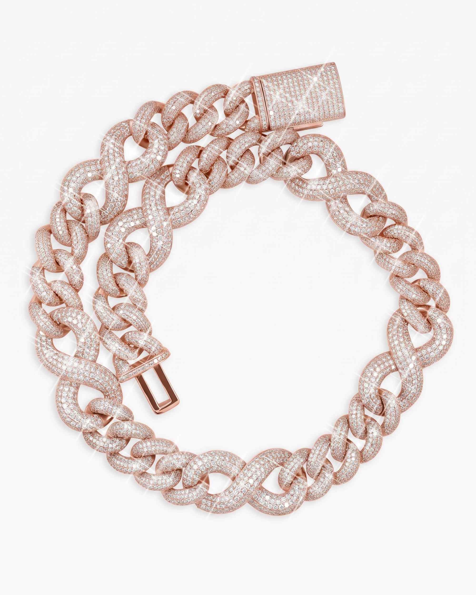 20MM Moissanite Infinity Link Chain 14K Gold (view 11 of 26)