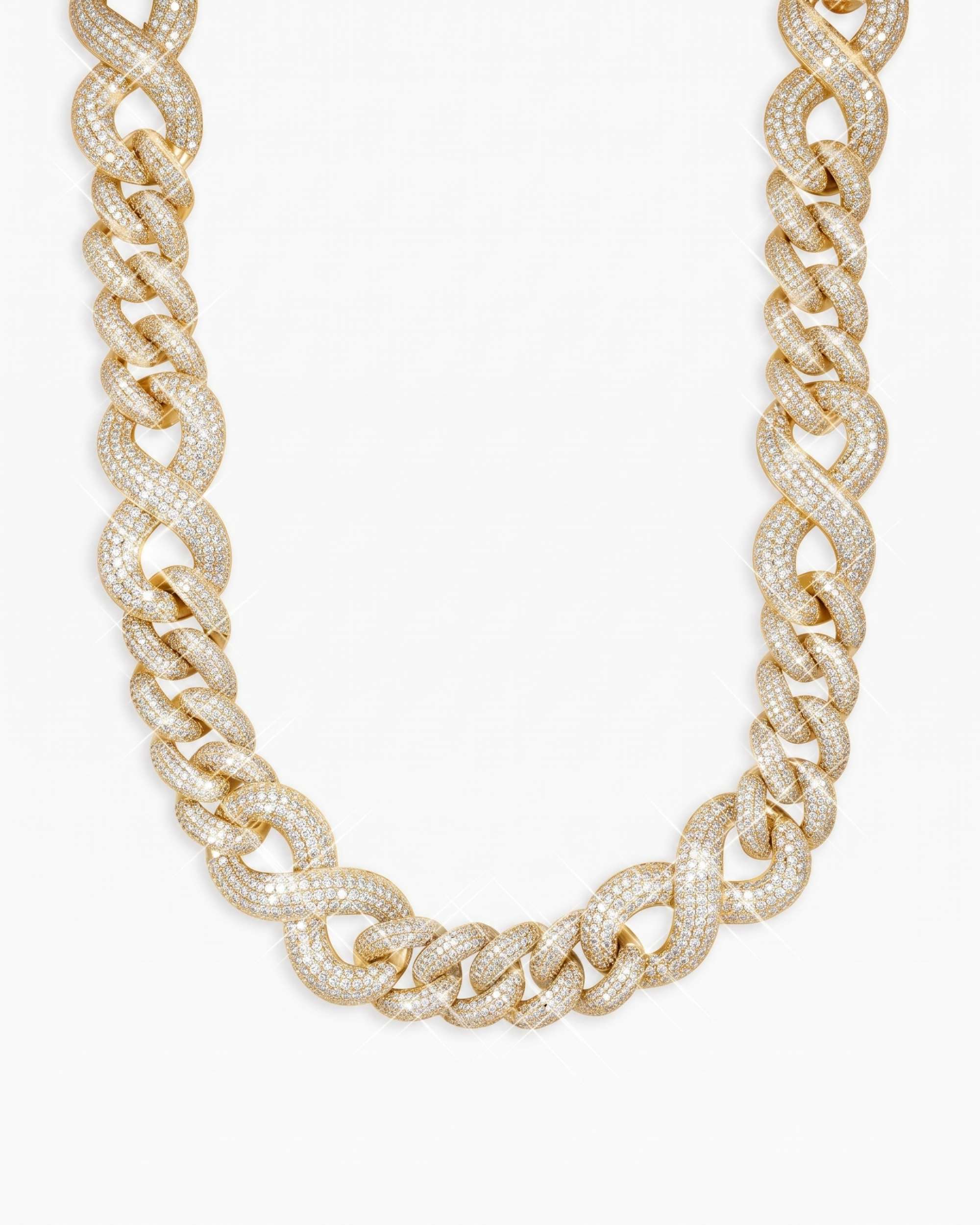 20MM Moissanite Infinity Link Chain 14K Gold (view 13 of 26)