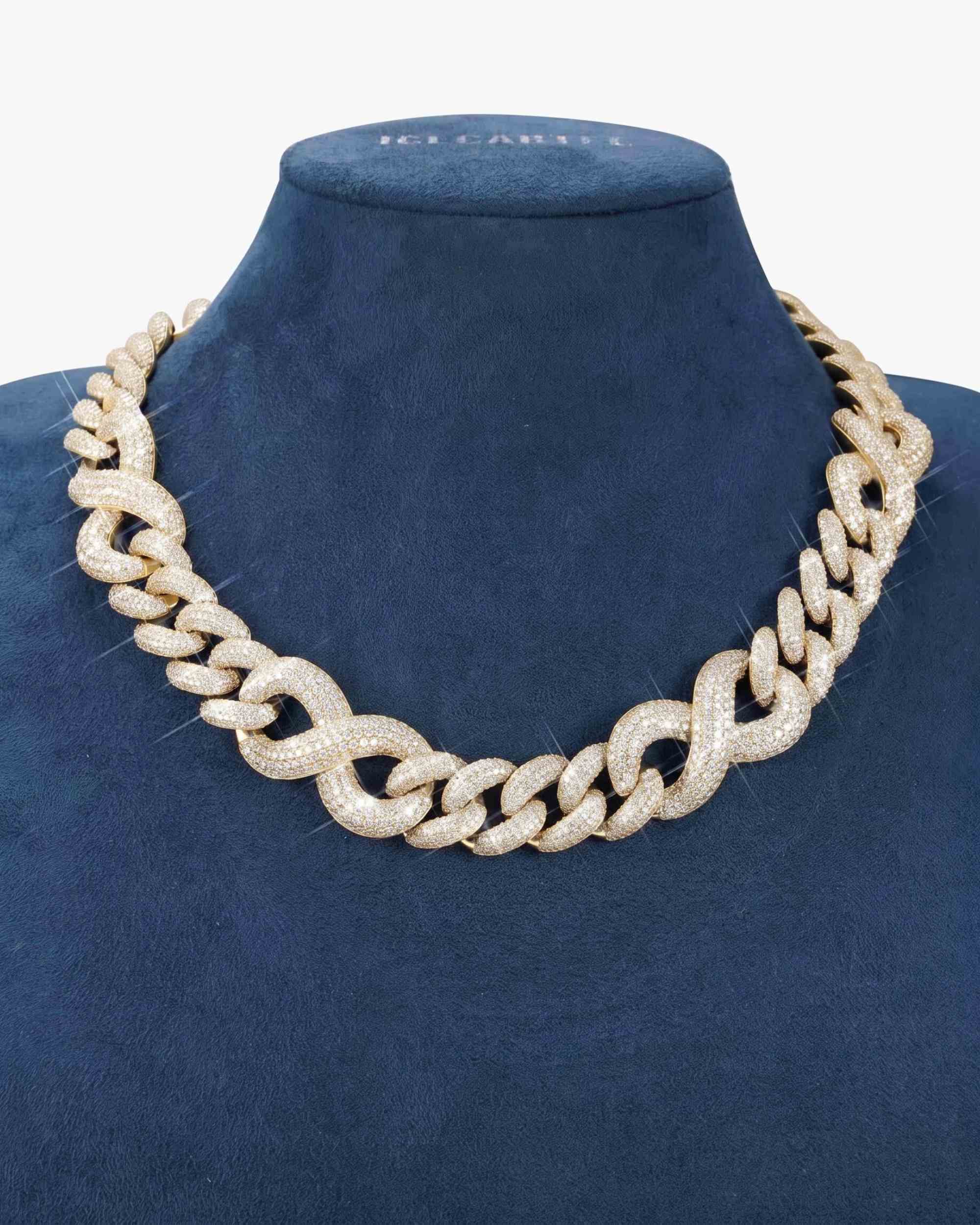 20MM Moissanite Infinity Link Chain 14K Gold (view 15 of 26)