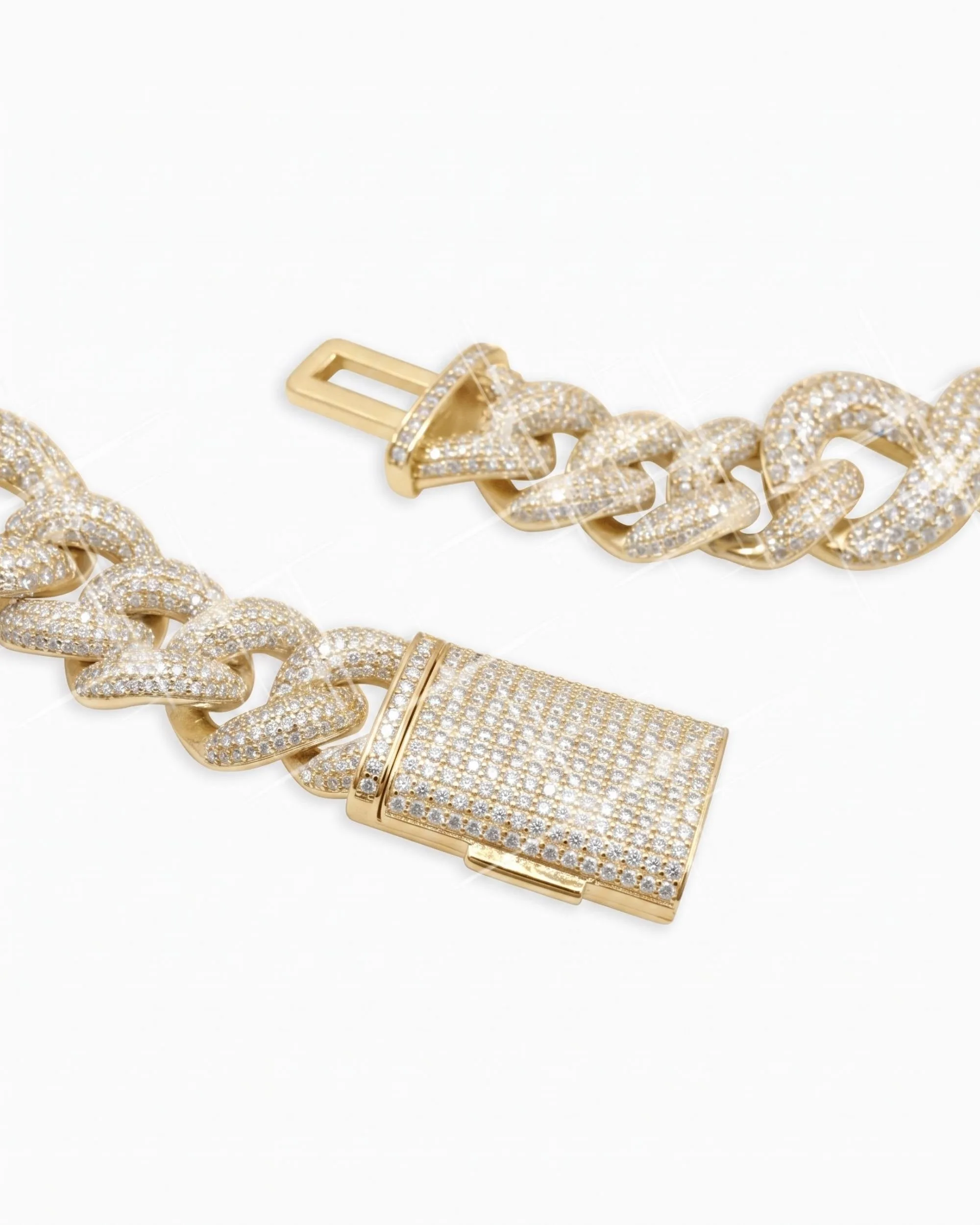 20MM Moissanite Infinity Link Chain 14K Gold (view 16 of 26)