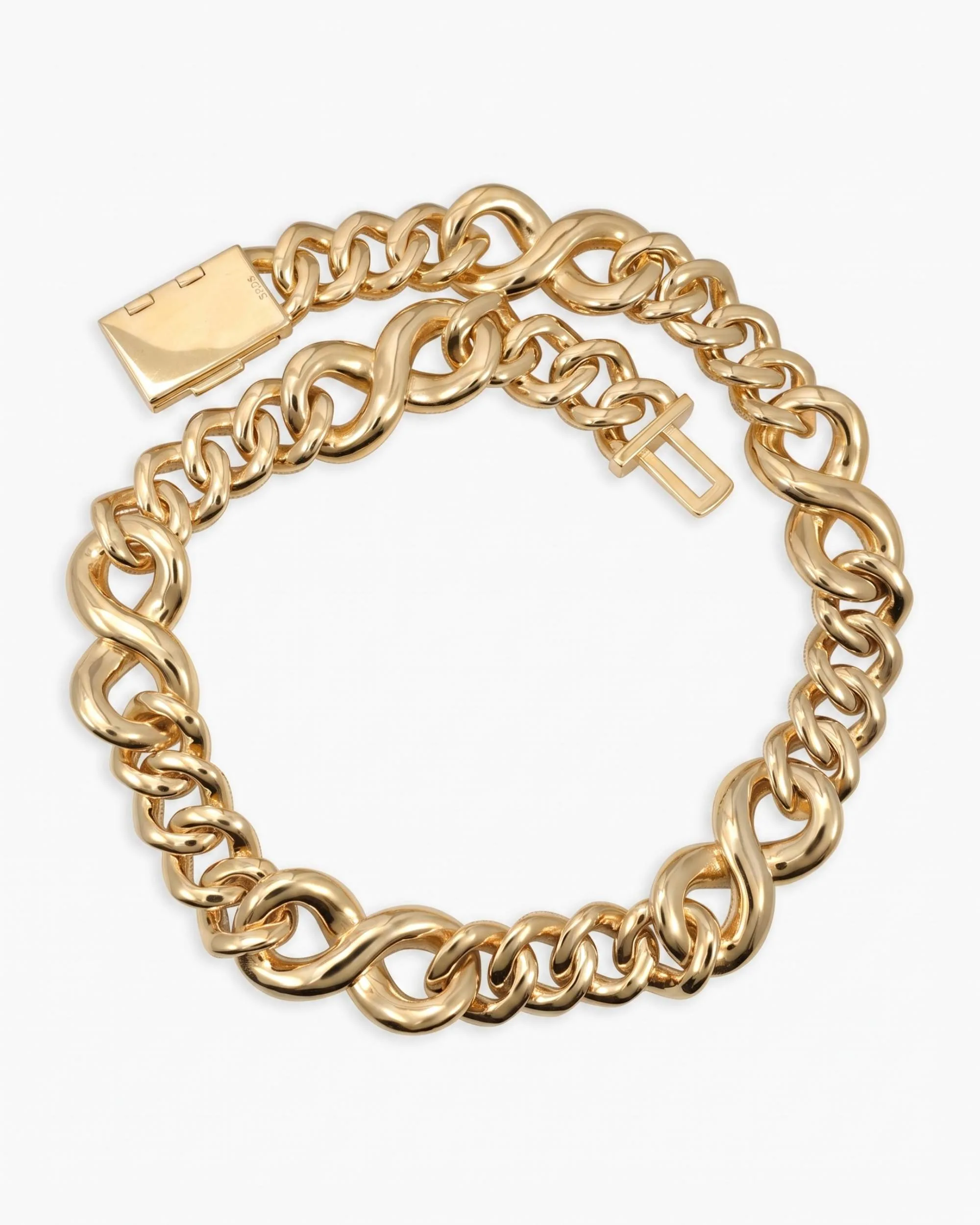 20MM Moissanite Infinity Link Chain 14K Gold (view 18 of 26)