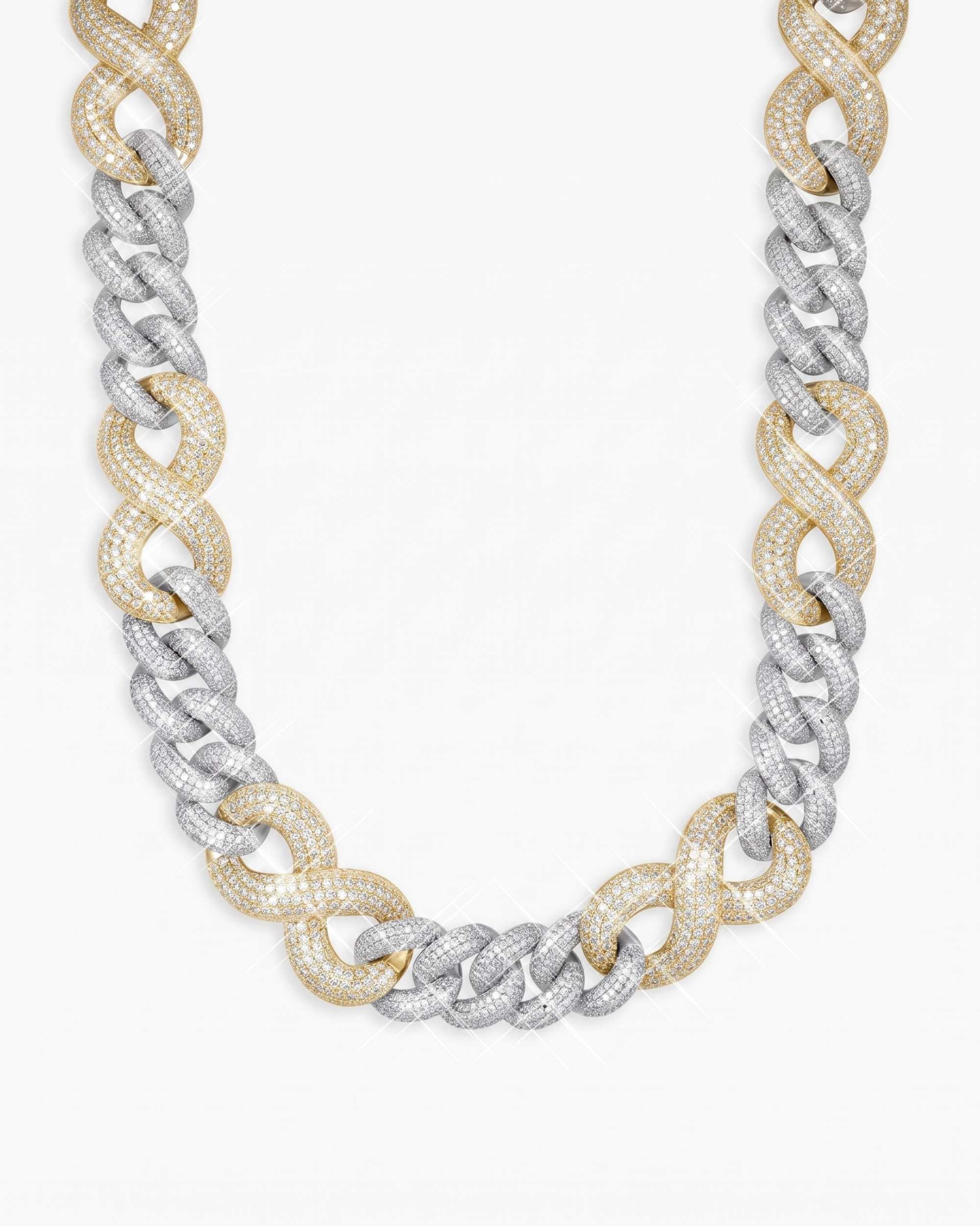 20MM Moissanite Infinity Link Chain 14K Gold (view 19 of 26)