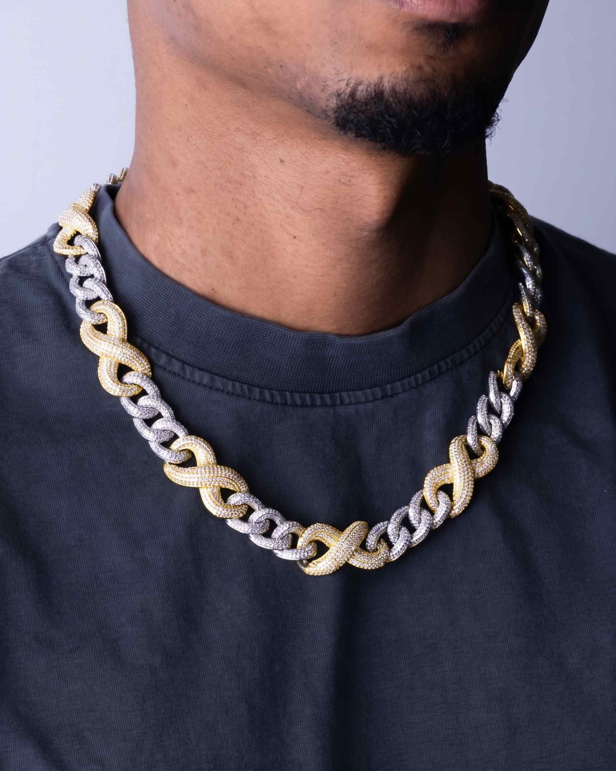 20MM Moissanite Infinity Link Chain 14K Gold (view 20 of 26)