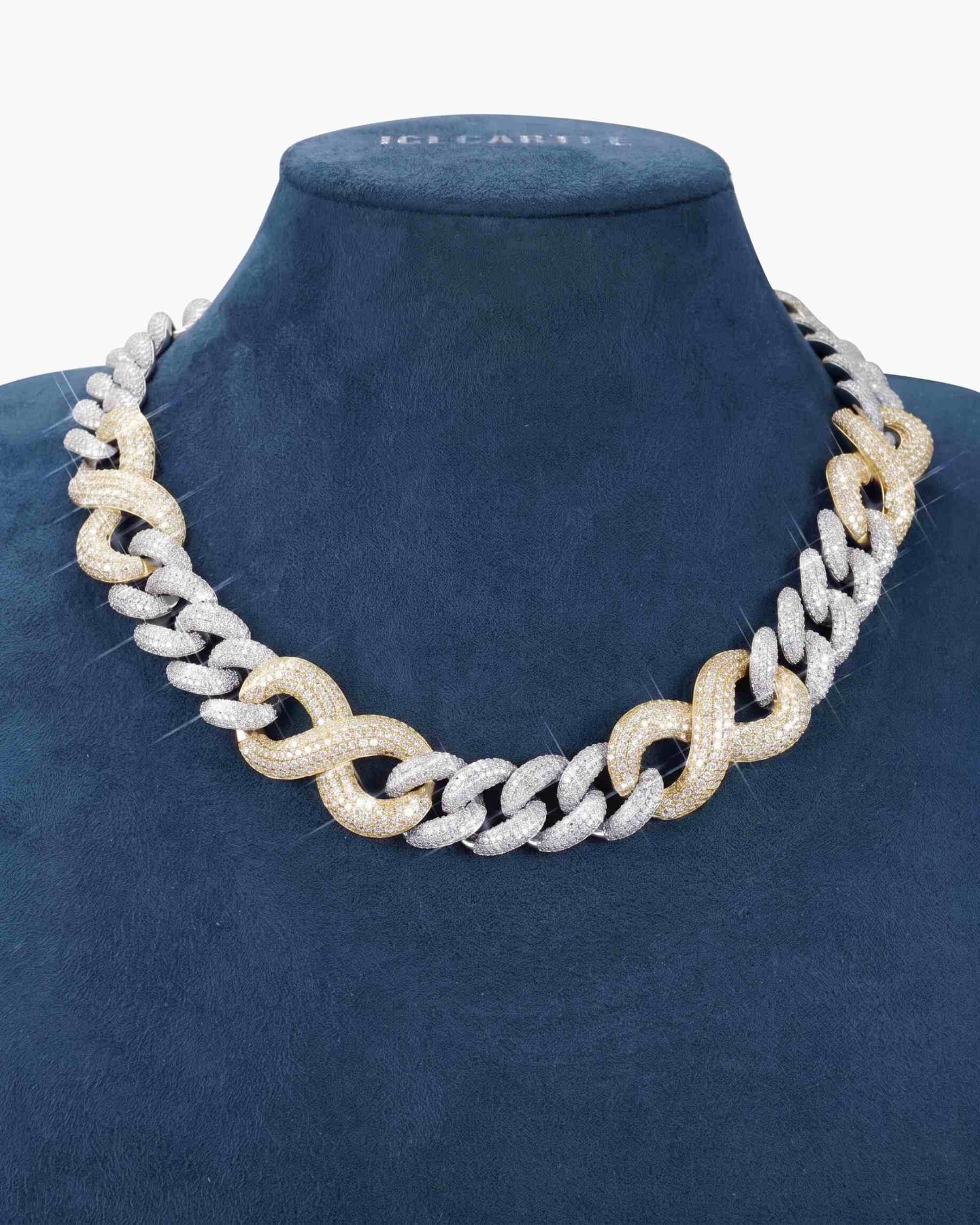 20MM Moissanite Infinity Link Chain 14K Gold (view 22 of 26)