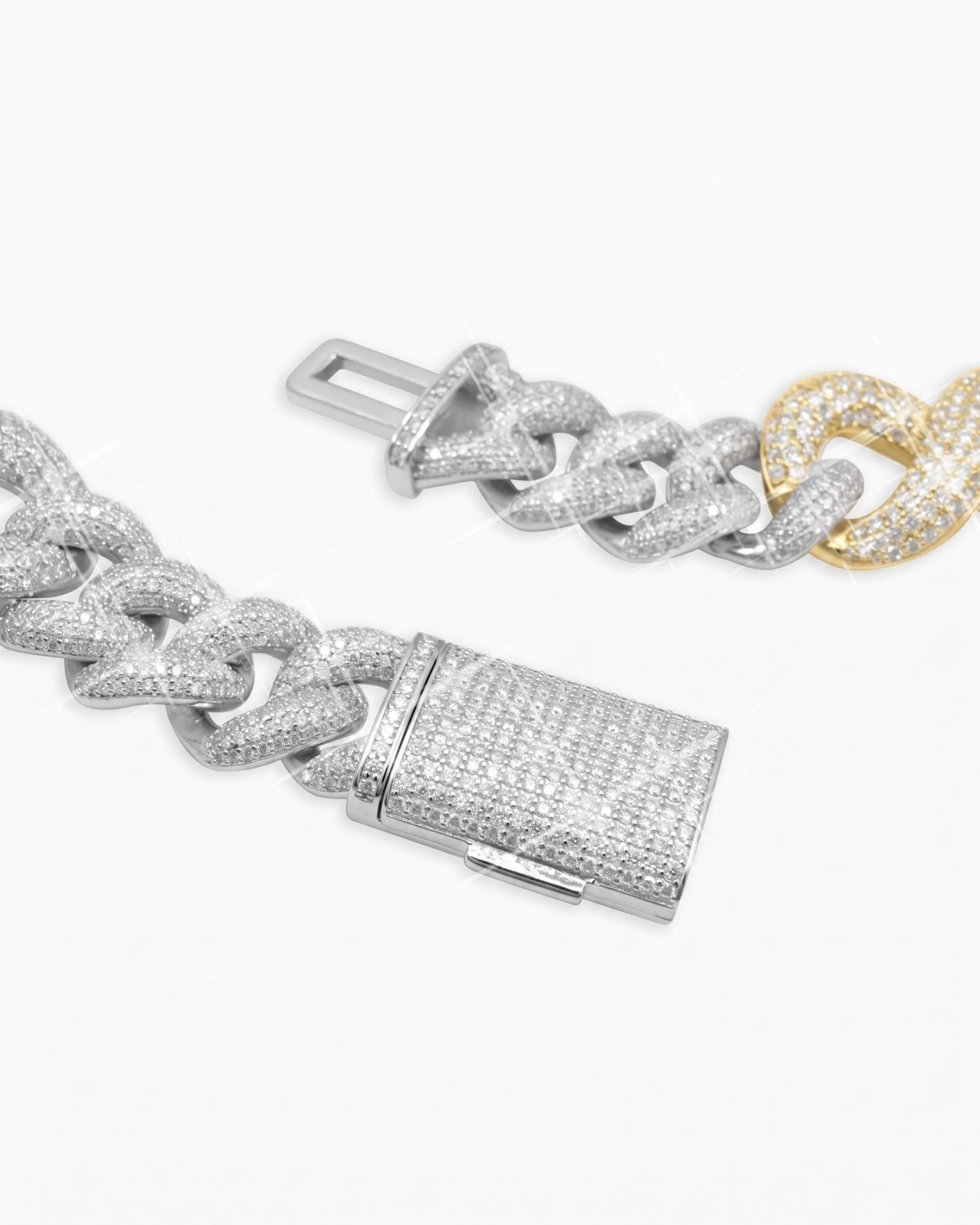 20MM Moissanite Infinity Link Chain 14K Gold (view 23 of 26)