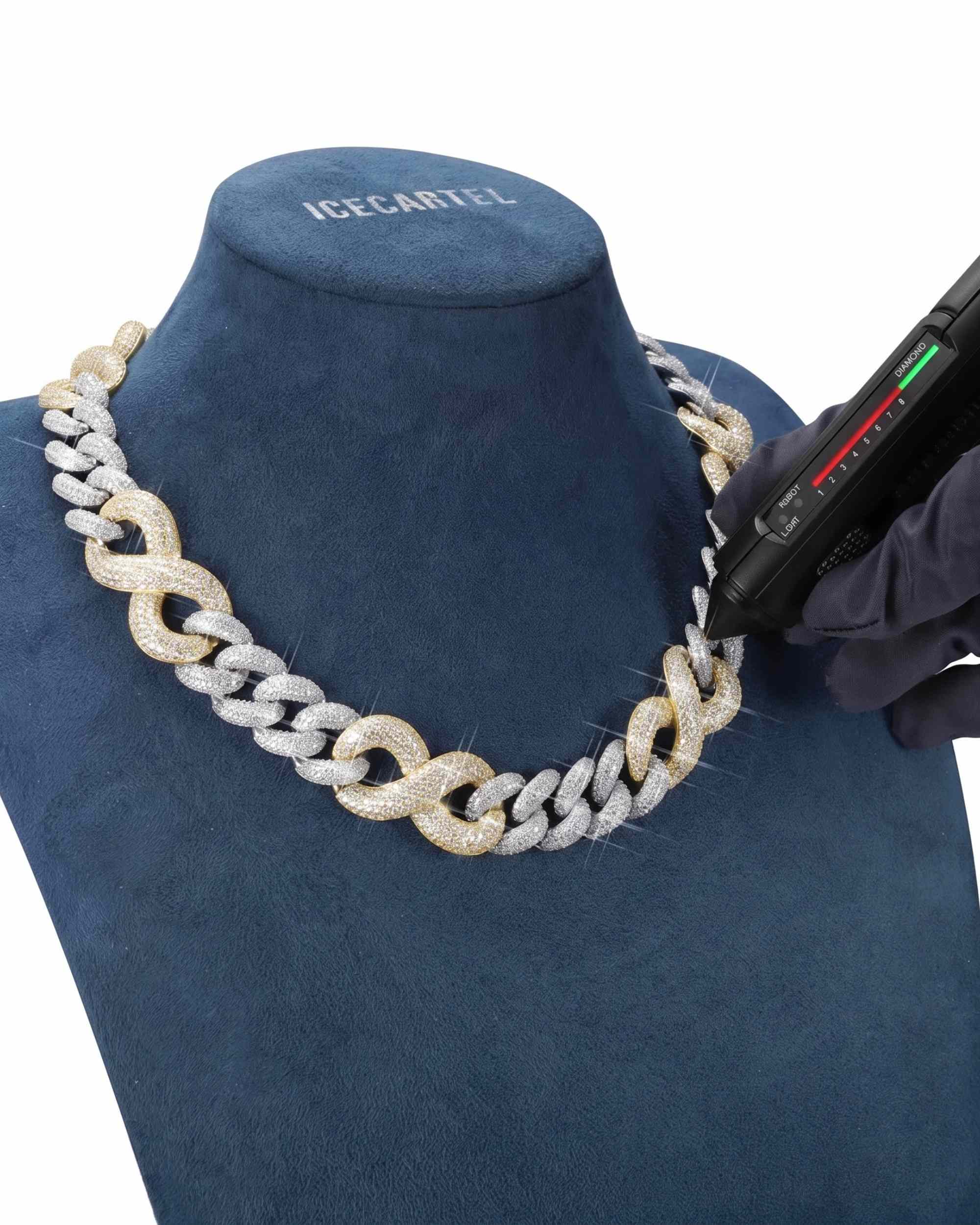 20MM Moissanite Infinity Link Chain 14K Gold (view 26 of 26)