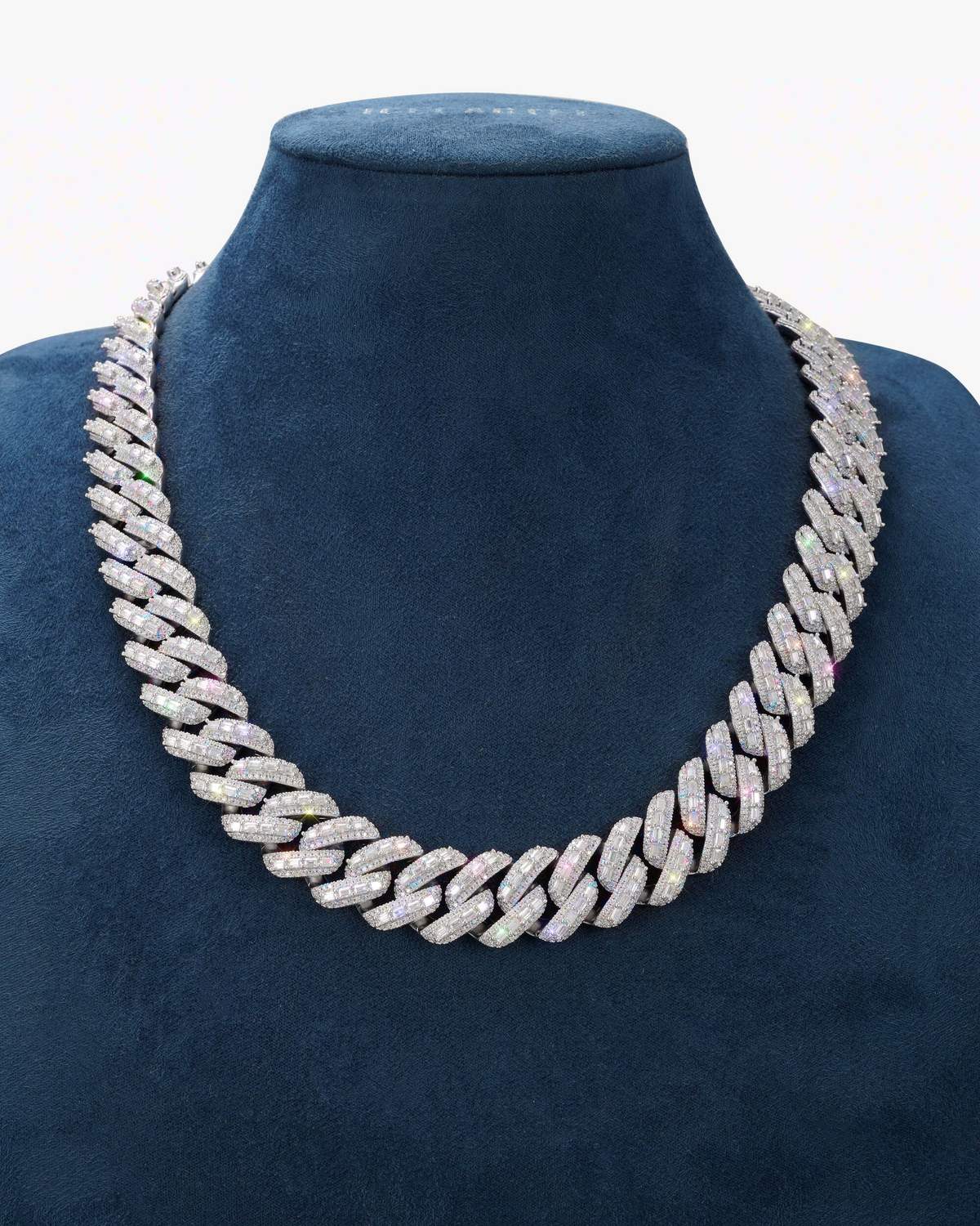 20MM Moissanite Mix Cut Miami Cuban Link Chain - in white gold (view 2 of 5)