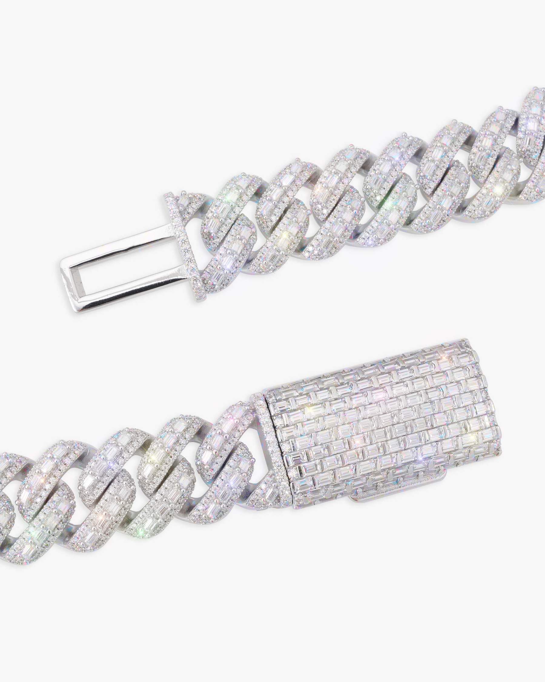 20MM Moissanite Mix Cut Miami Cuban Link Chain - in white gold (view 3 of 5)