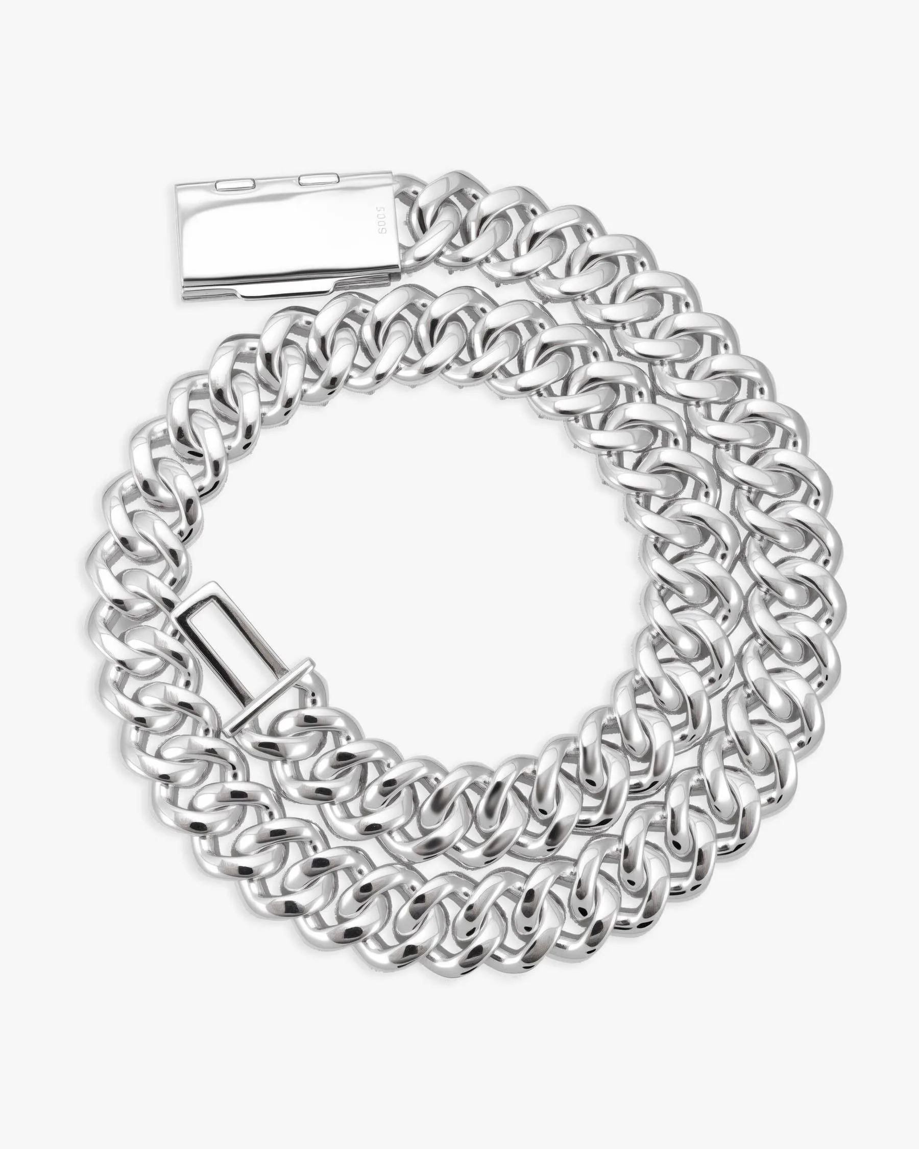 20MM Moissanite Mix Cut Miami Cuban Link Chain - in white gold (view 5 of 5)