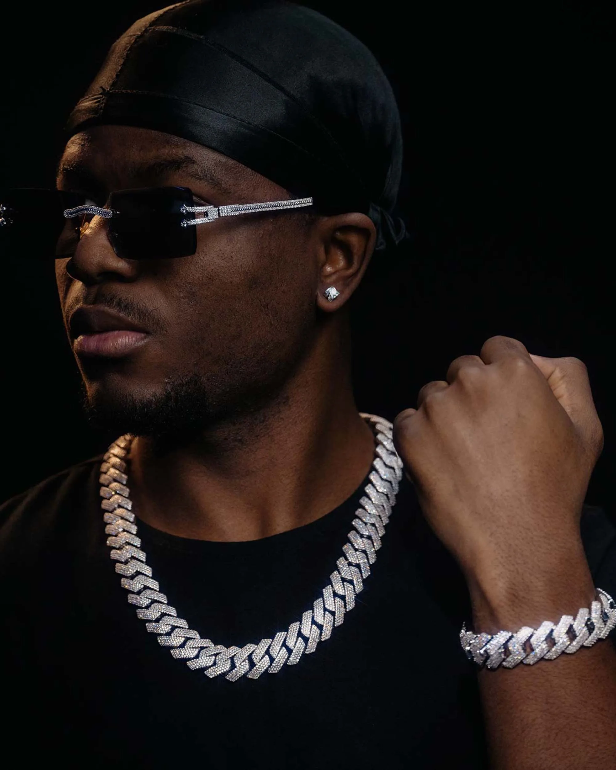 20MM Iced Out VVS Cuban Link Chain and Bracelet Bundle 14K Gold (view 5 of 17)
