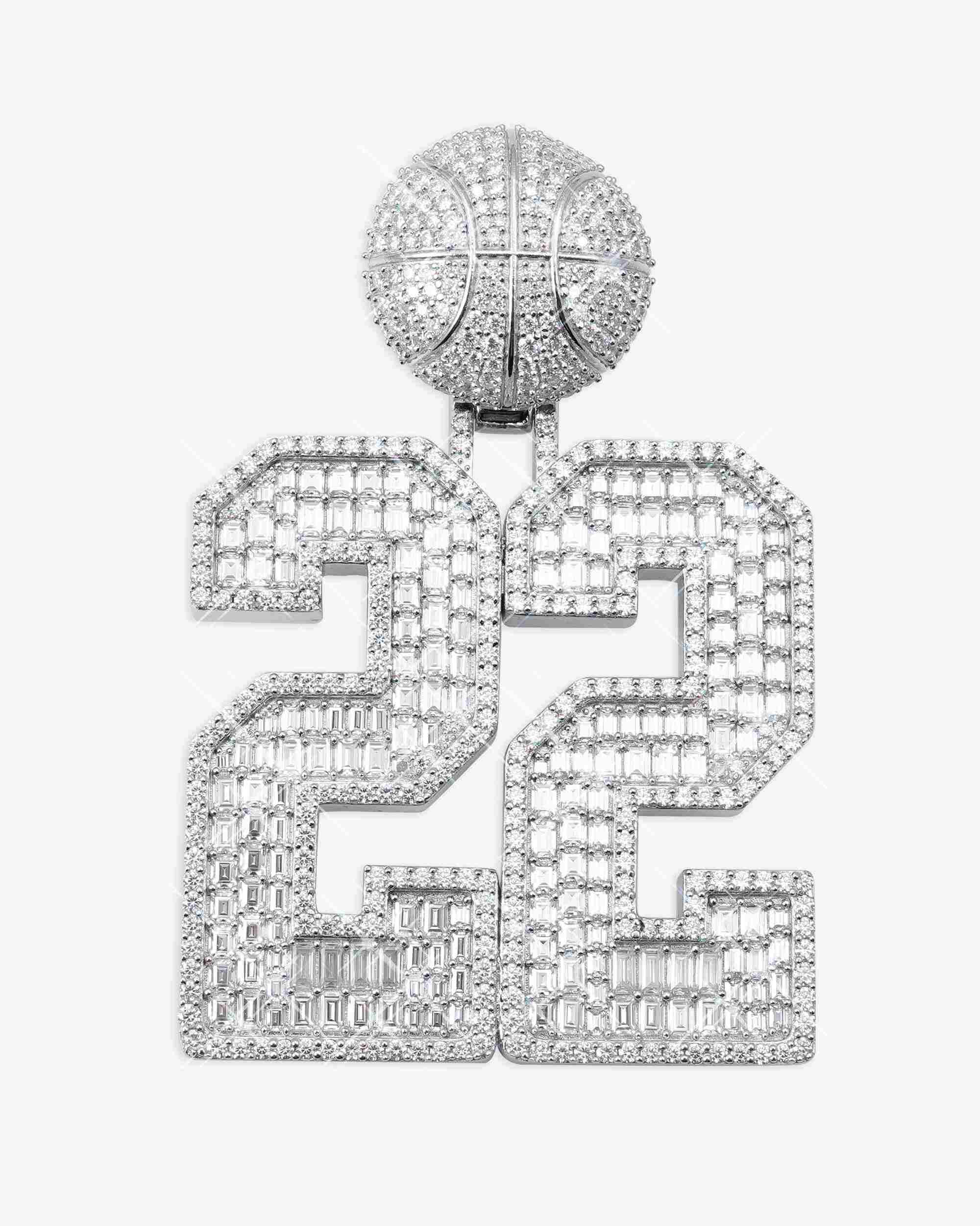 "22 BALLER" Custom Moissanite Pendant 14K Gold (view 2 of 6)