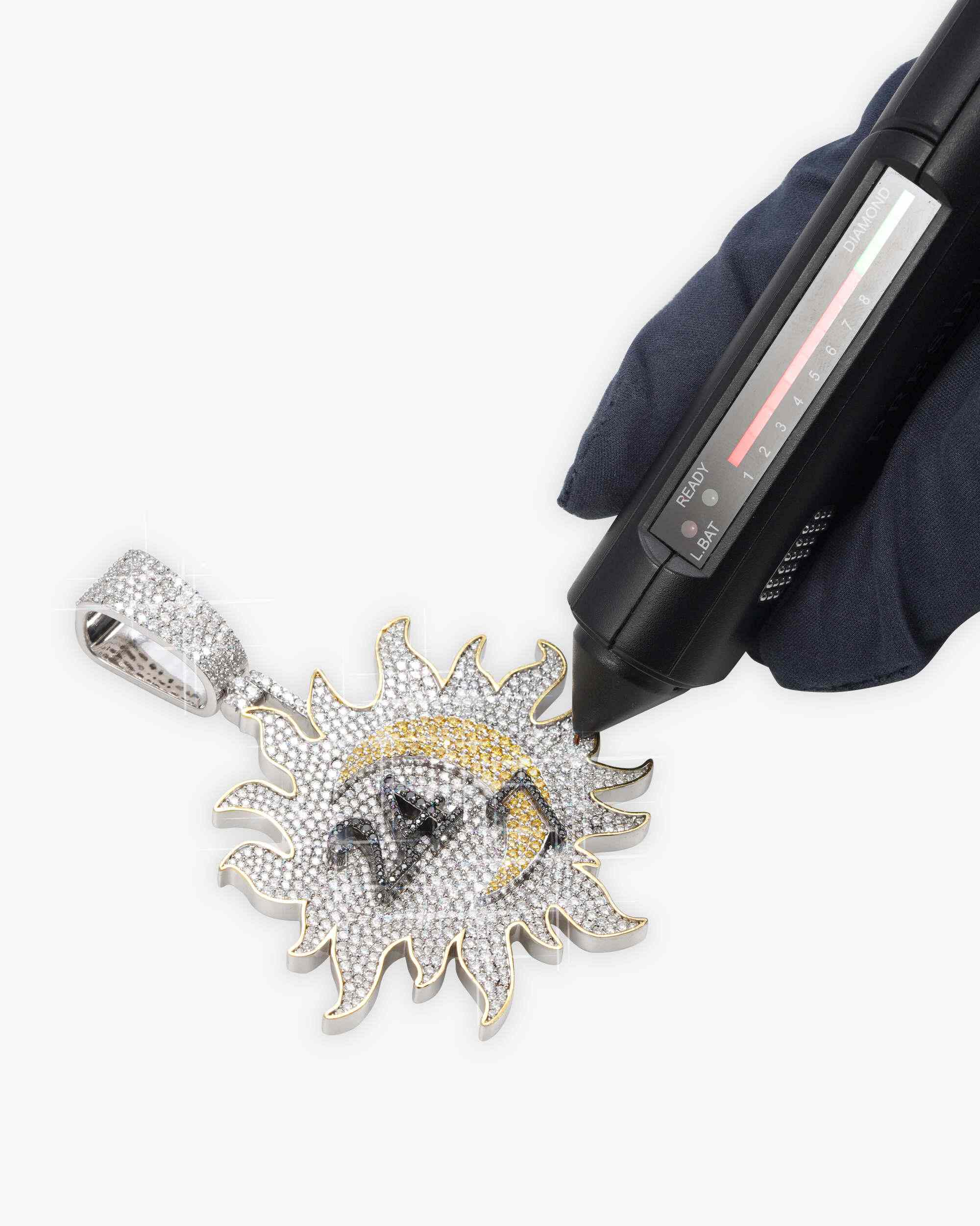 "24/7" Custom Logo Moissanite Pendant 14K Gold (view 3 of 3)