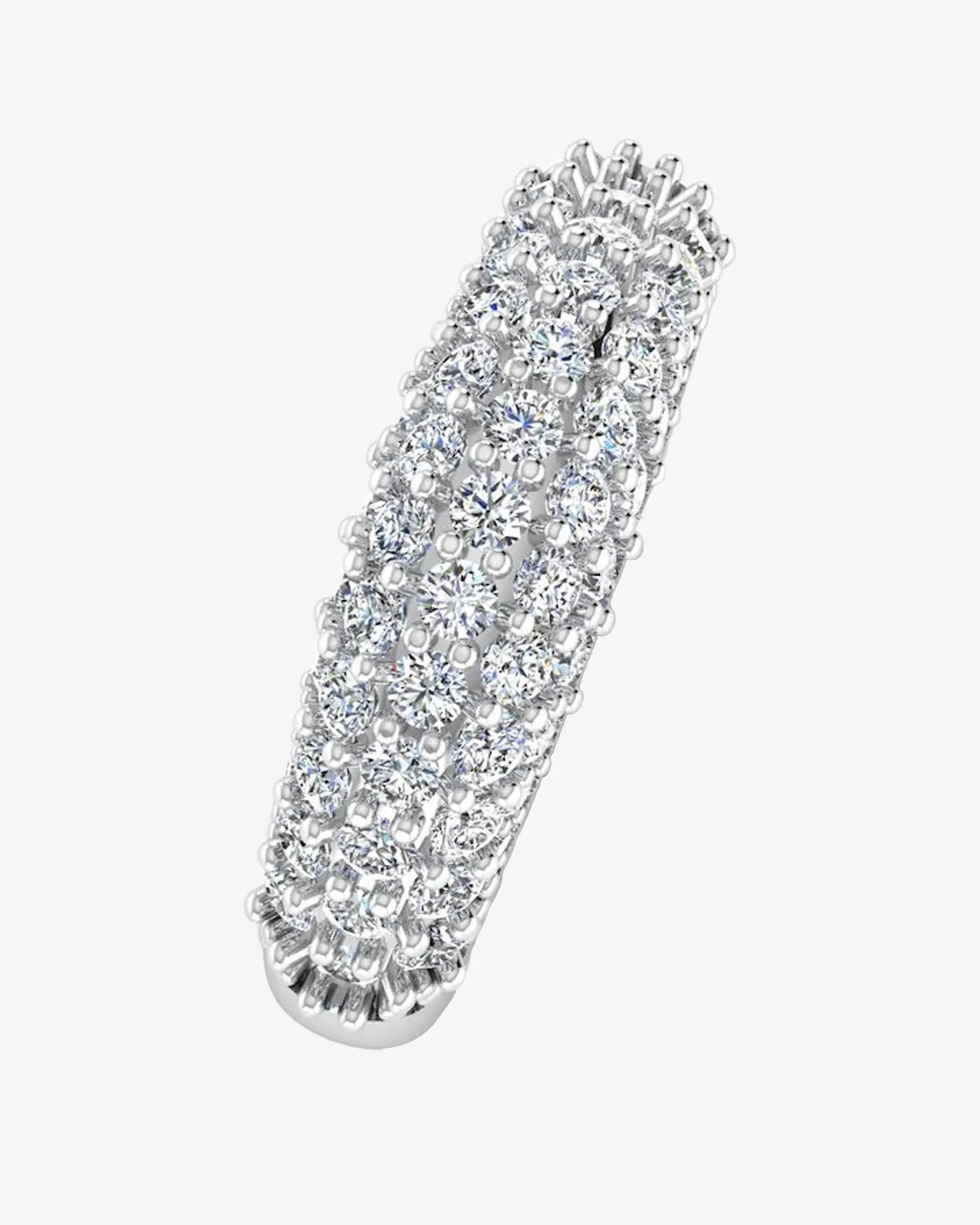 3-Row Pave Moissanite Engagement Ring - in 14k gold (view 4 of 8)