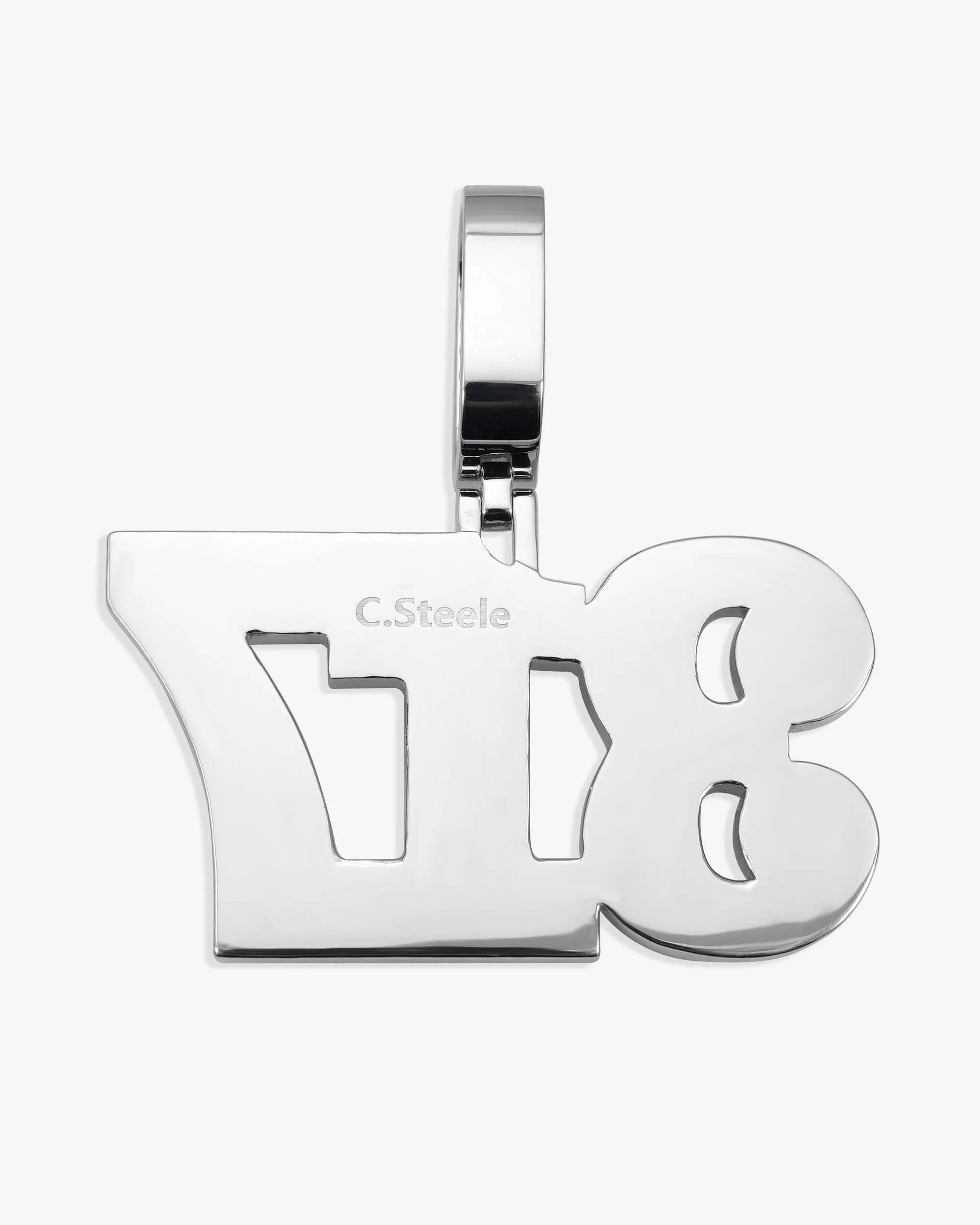 "317" Custom Moissanite Name Pendant 14K Gold (view 3 of 4)