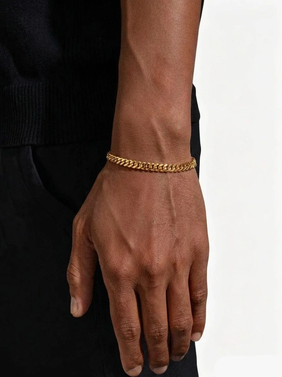 3MM Cuban Link Chain and Bracelet Bundle 14K Gold (view 4 of 8)