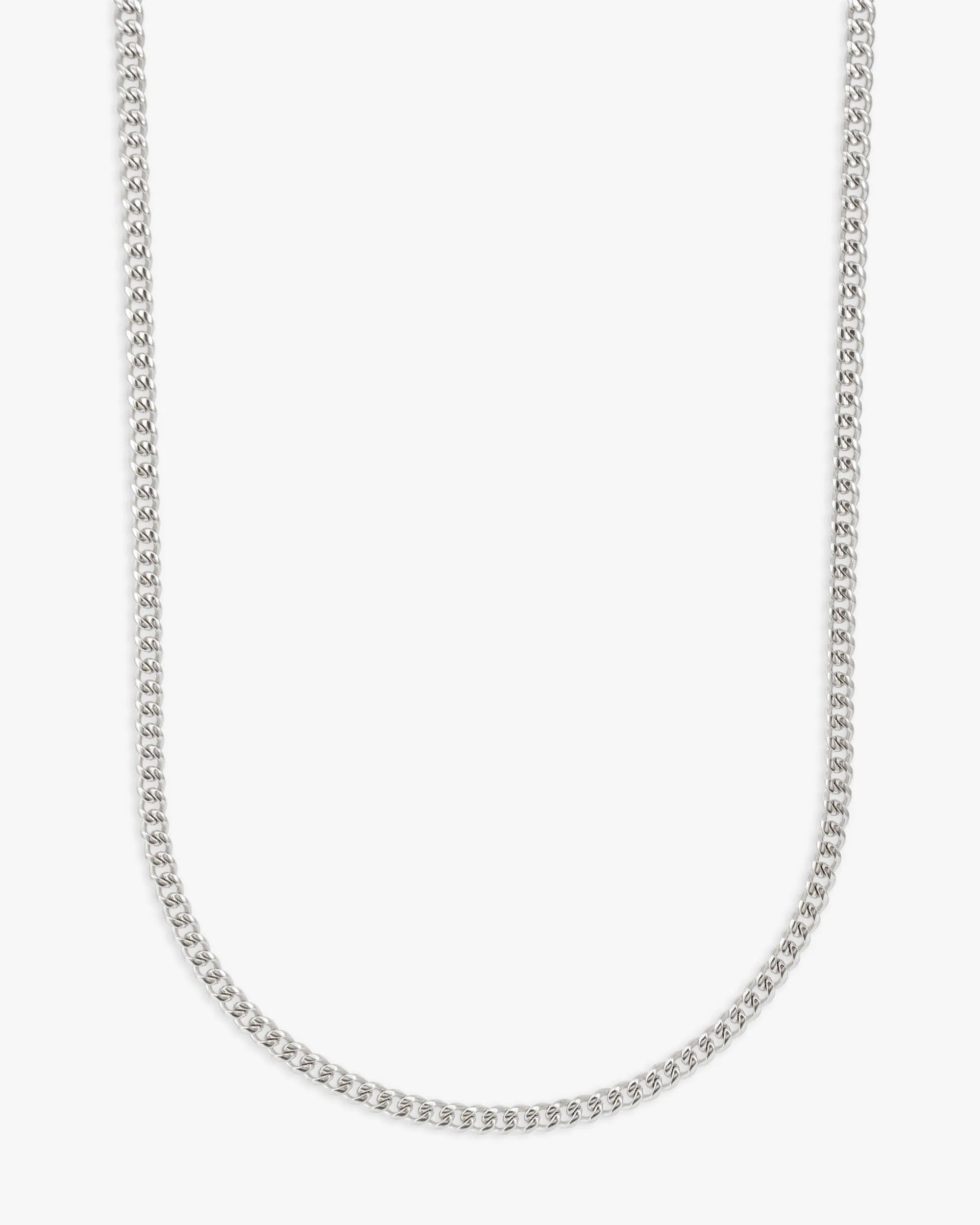 3MM Cuban Link Chain and Bracelet Bundle Silver (view 4 of 7)
