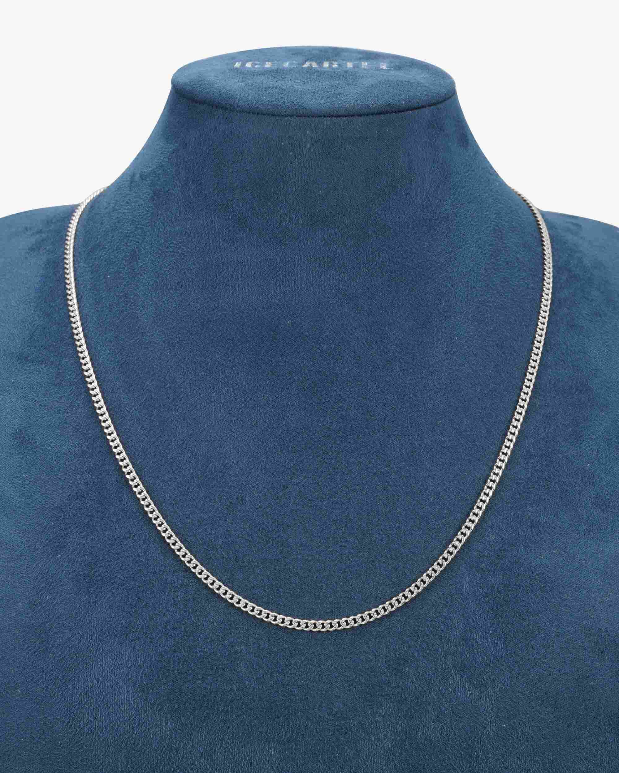 3MM Cuban Link Chain and Bracelet Bundle Silver (view 5 of 7)