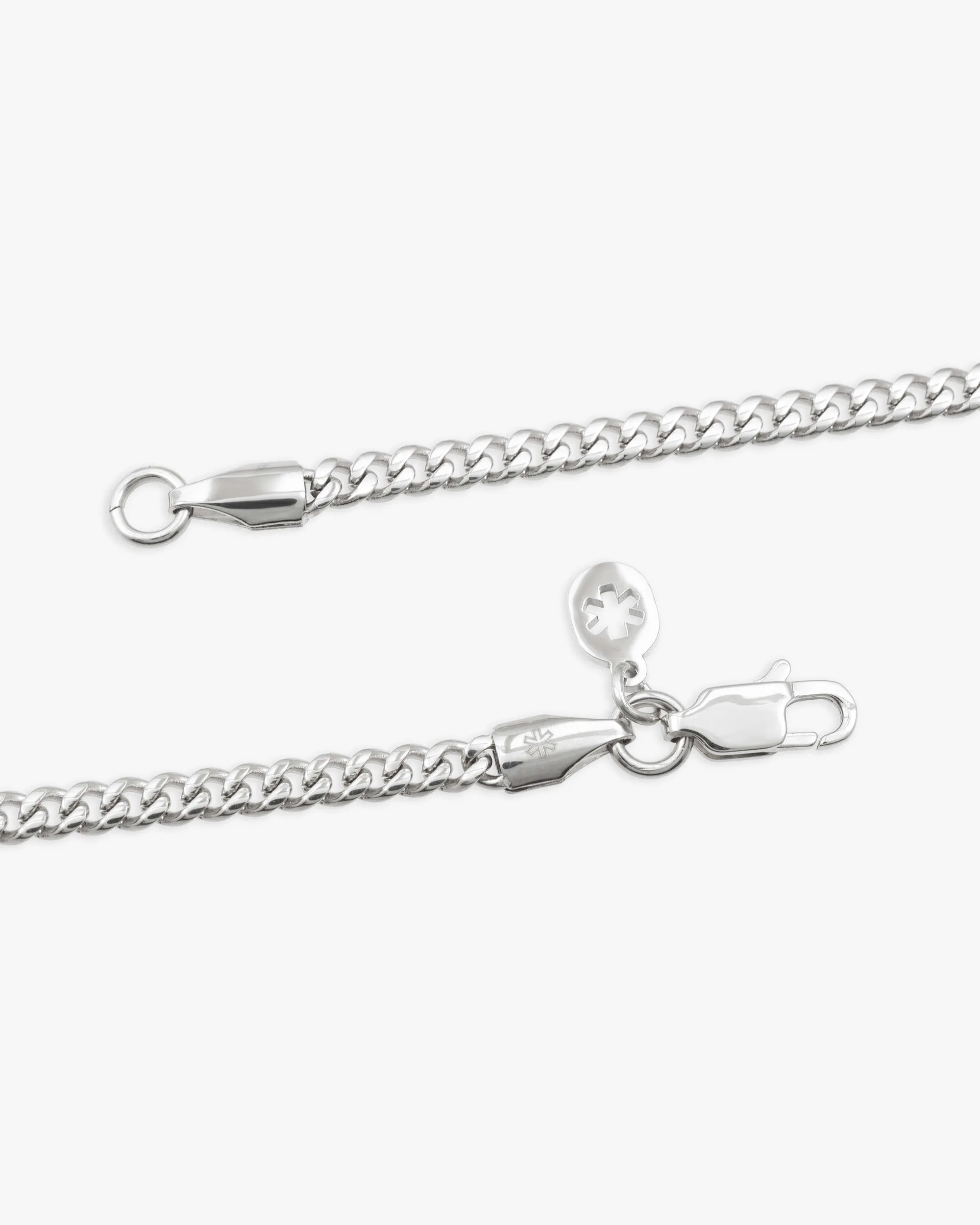 3MM Cuban Link Chain and Bracelet Bundle Silver (view 7 of 7)