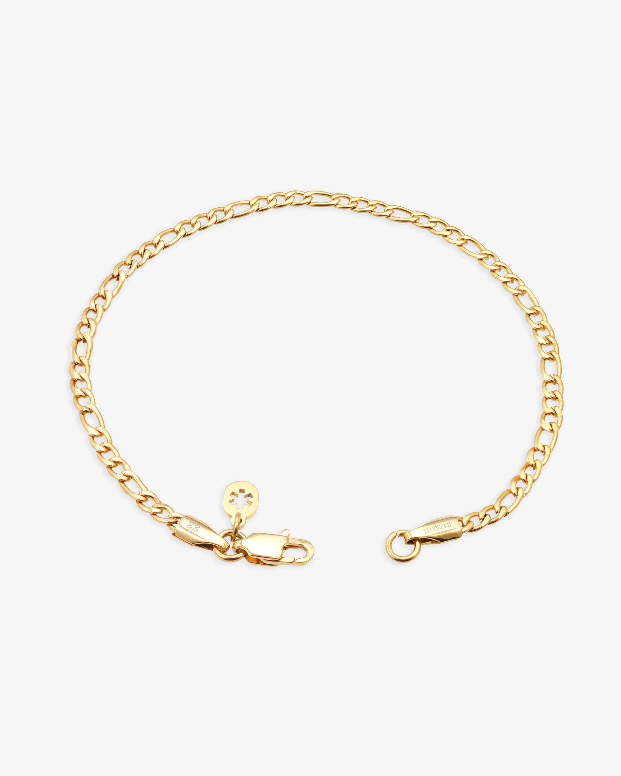 3MM Figaro Bracelet 14K Gold - chain (view 3 of 4)
