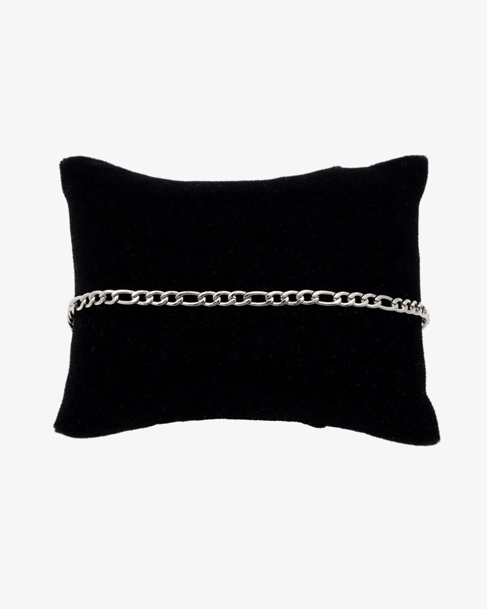 3MM Figaro Bracelet Silver - chain (view 4 of 4)