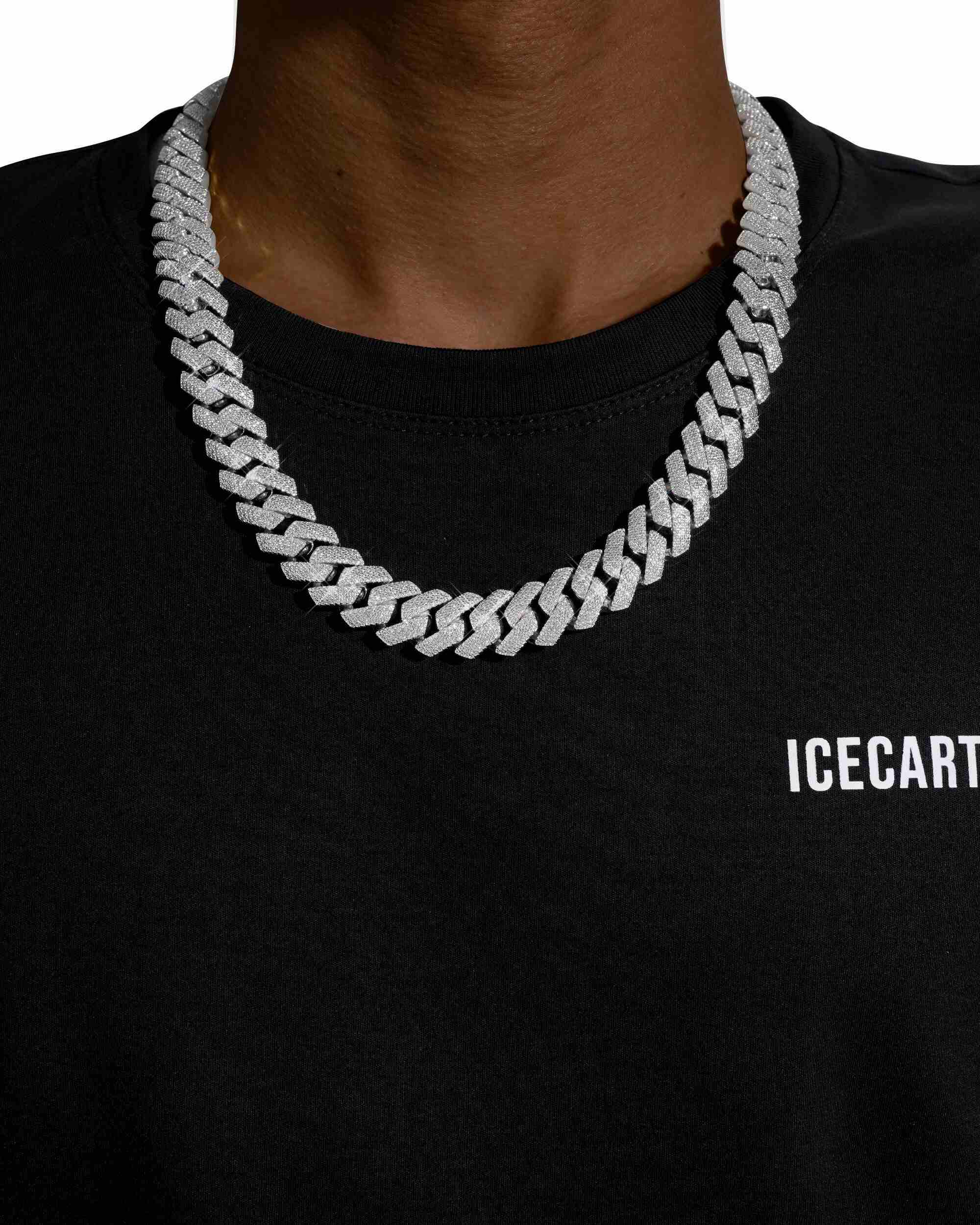4-Row 15MM Moissanite Cuban Link Chain 14K Gold (view 2 of 21)