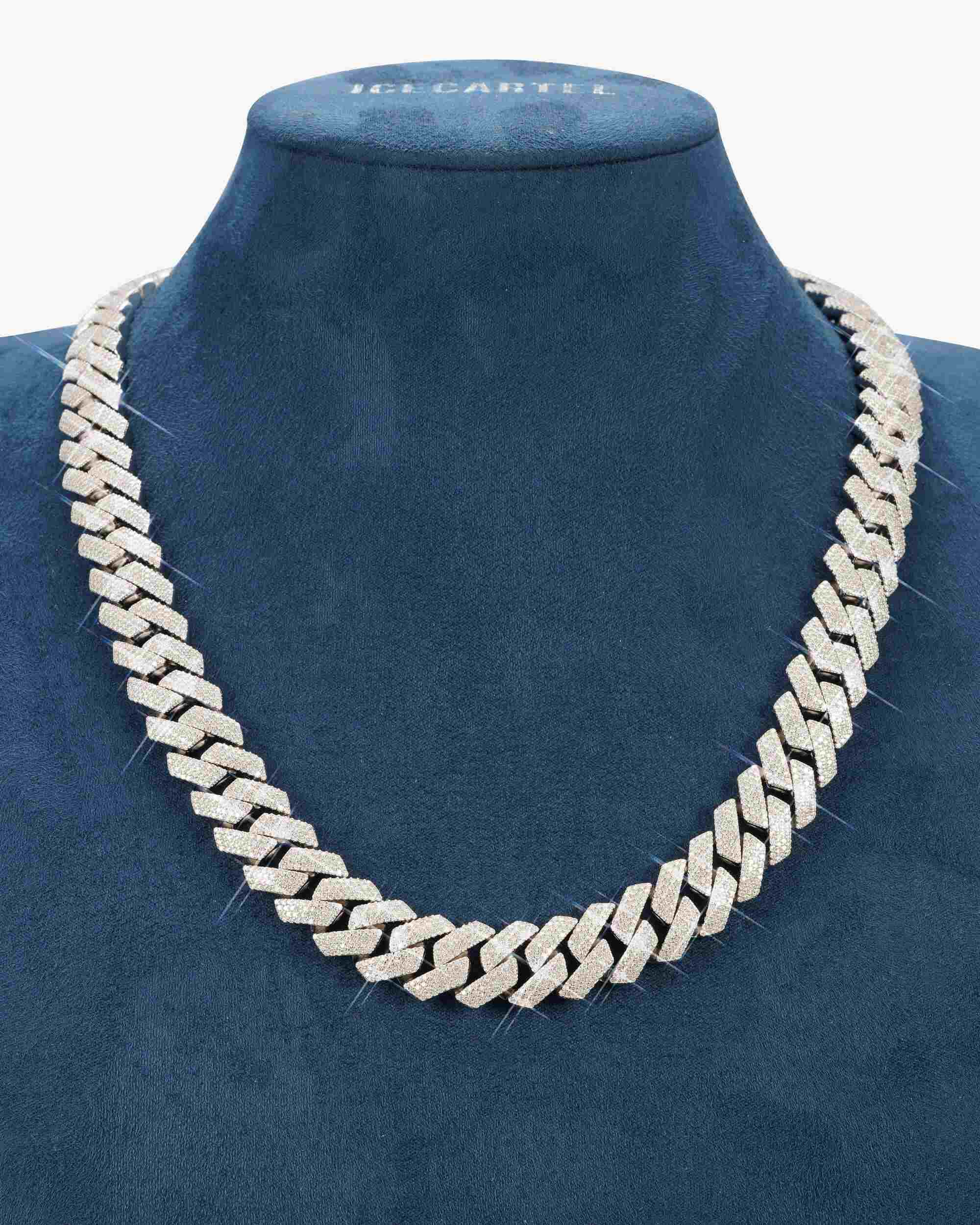 4-Row 15MM Moissanite Cuban Link Chain 14K Gold (view 4 of 21)