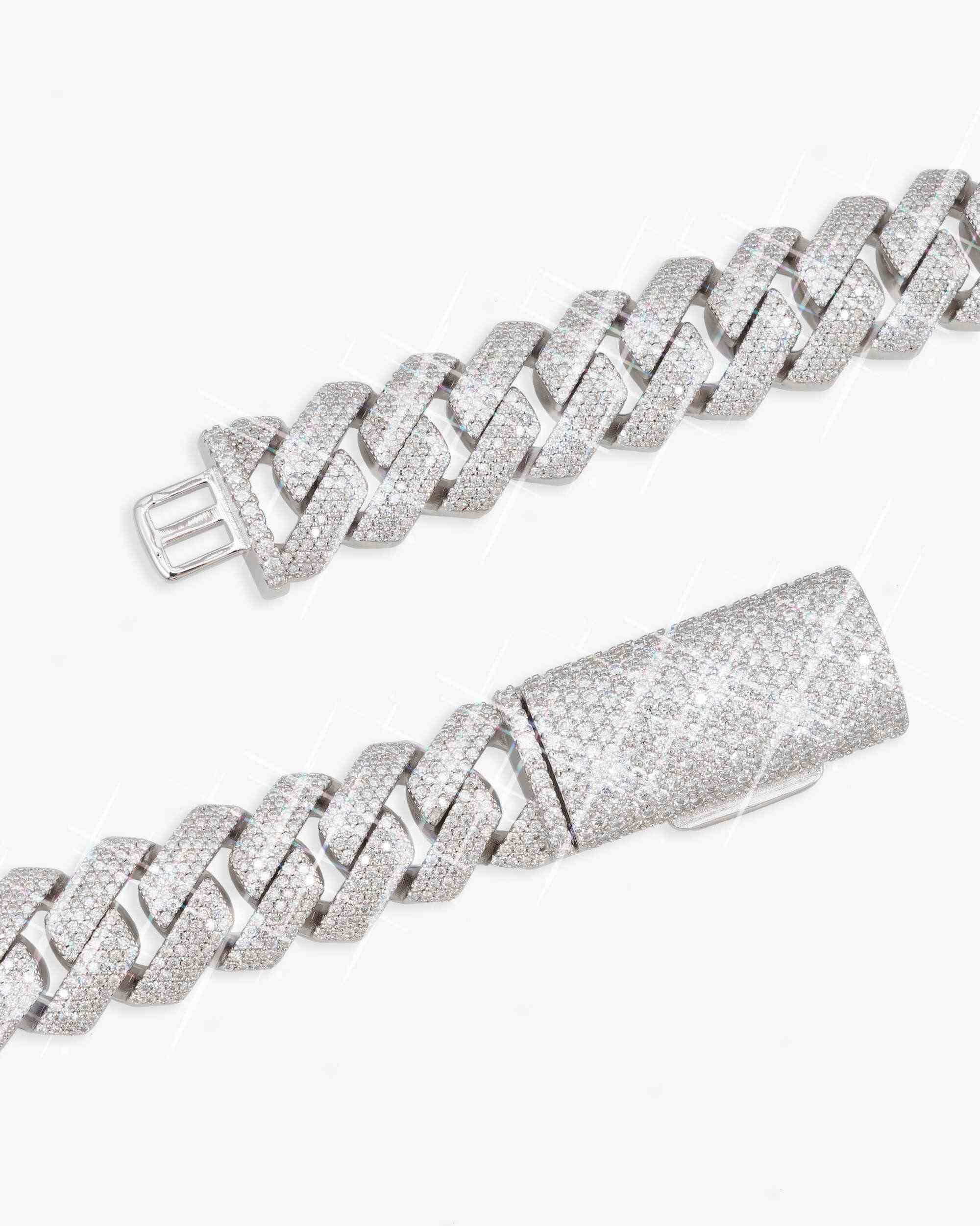 4-Row 15MM Moissanite Cuban Link Chain 14K Gold (view 5 of 21)