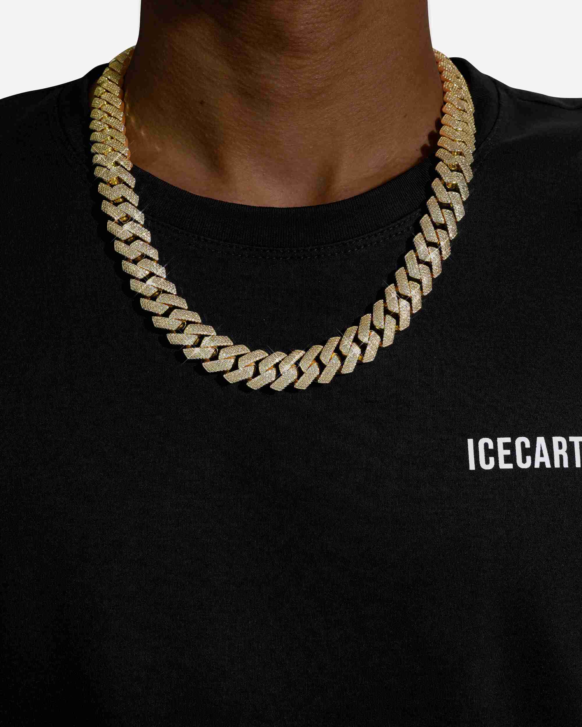 4-Row 15MM Moissanite Cuban Link Chain 14K Gold (view 9 of 21)